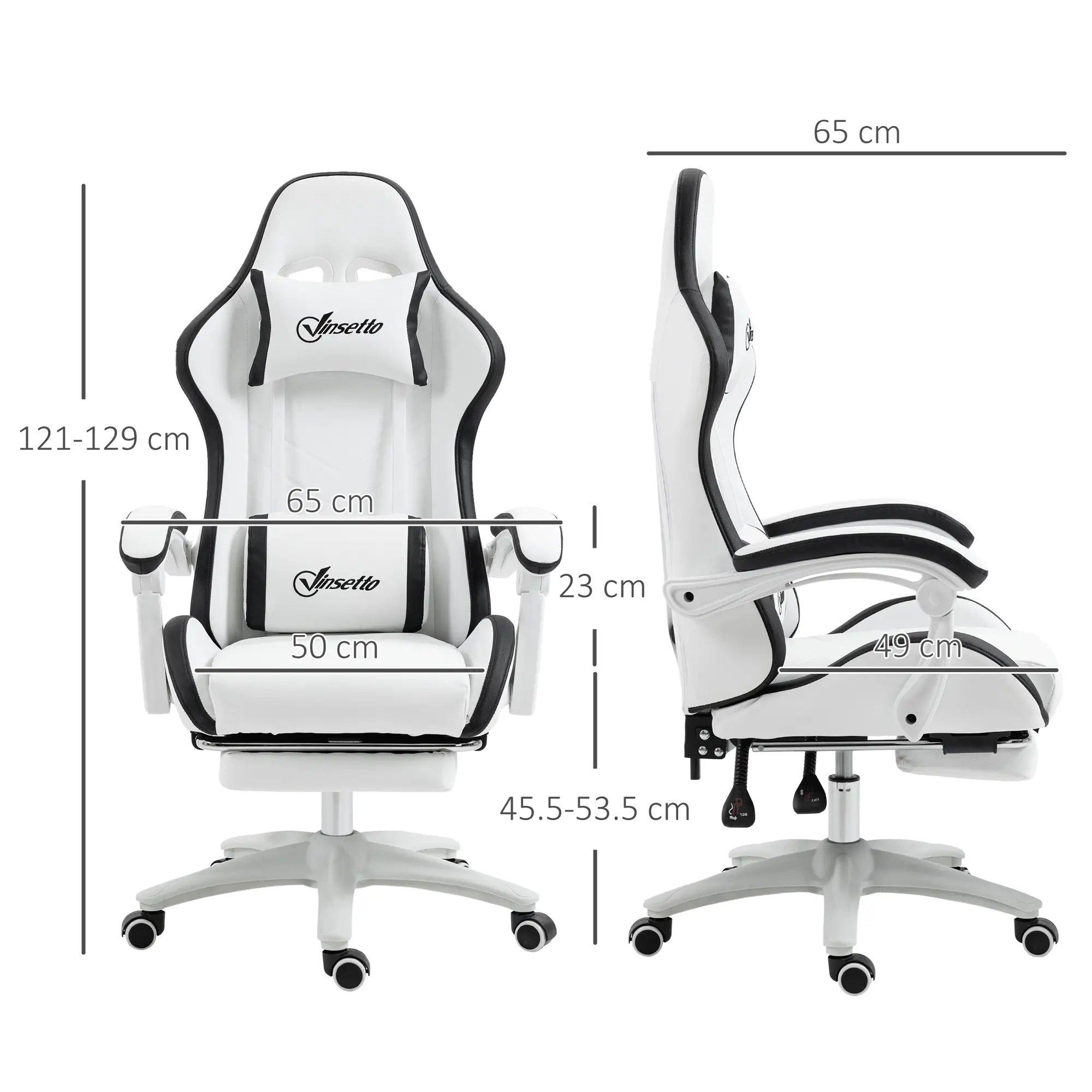 Black - HOMCOM Gaming - Vinsetto Computer Gaming Chair - PU Leather - 3