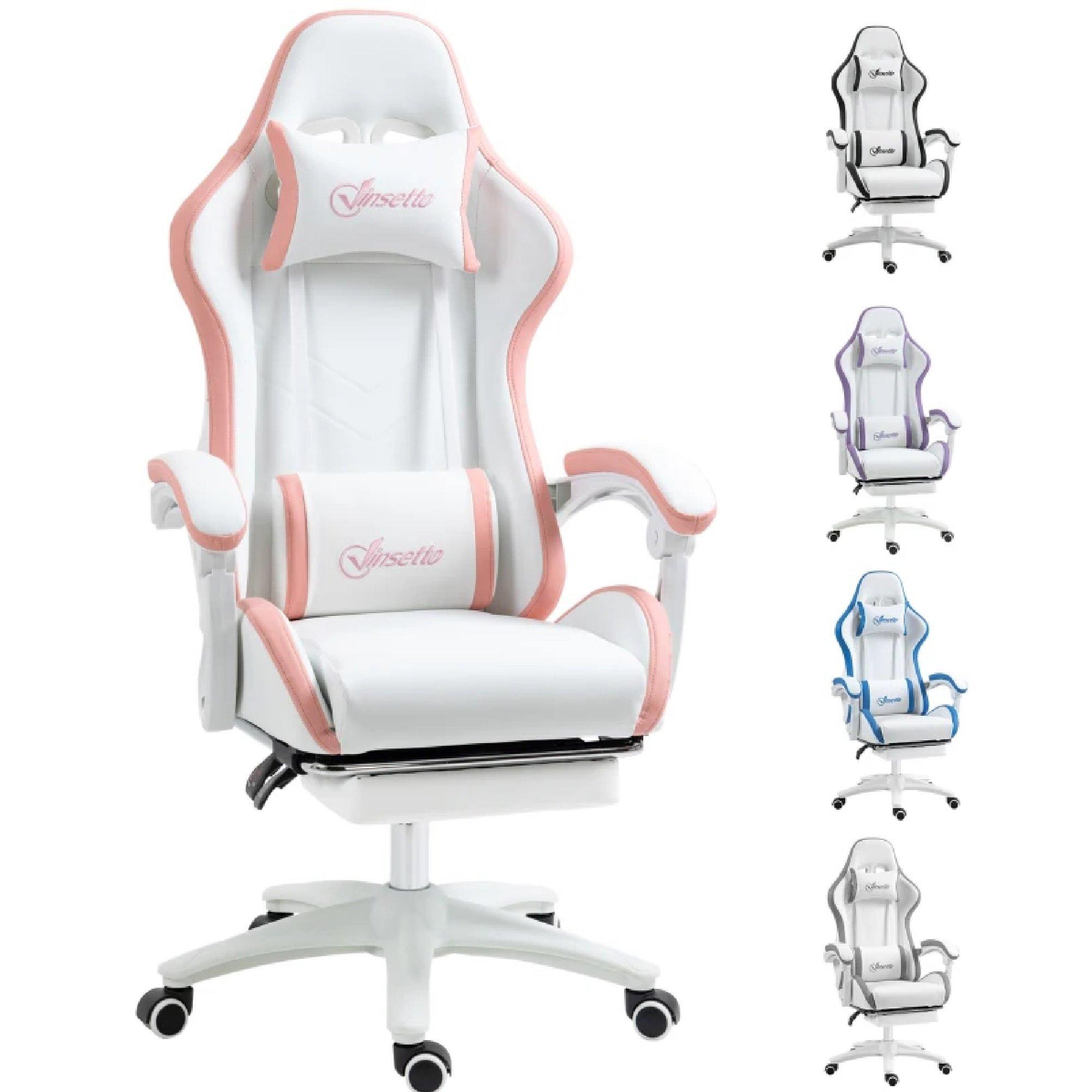 Homcom Gaming  Vinsetto Computer Gaming Chair - Pu Leather - Pink
