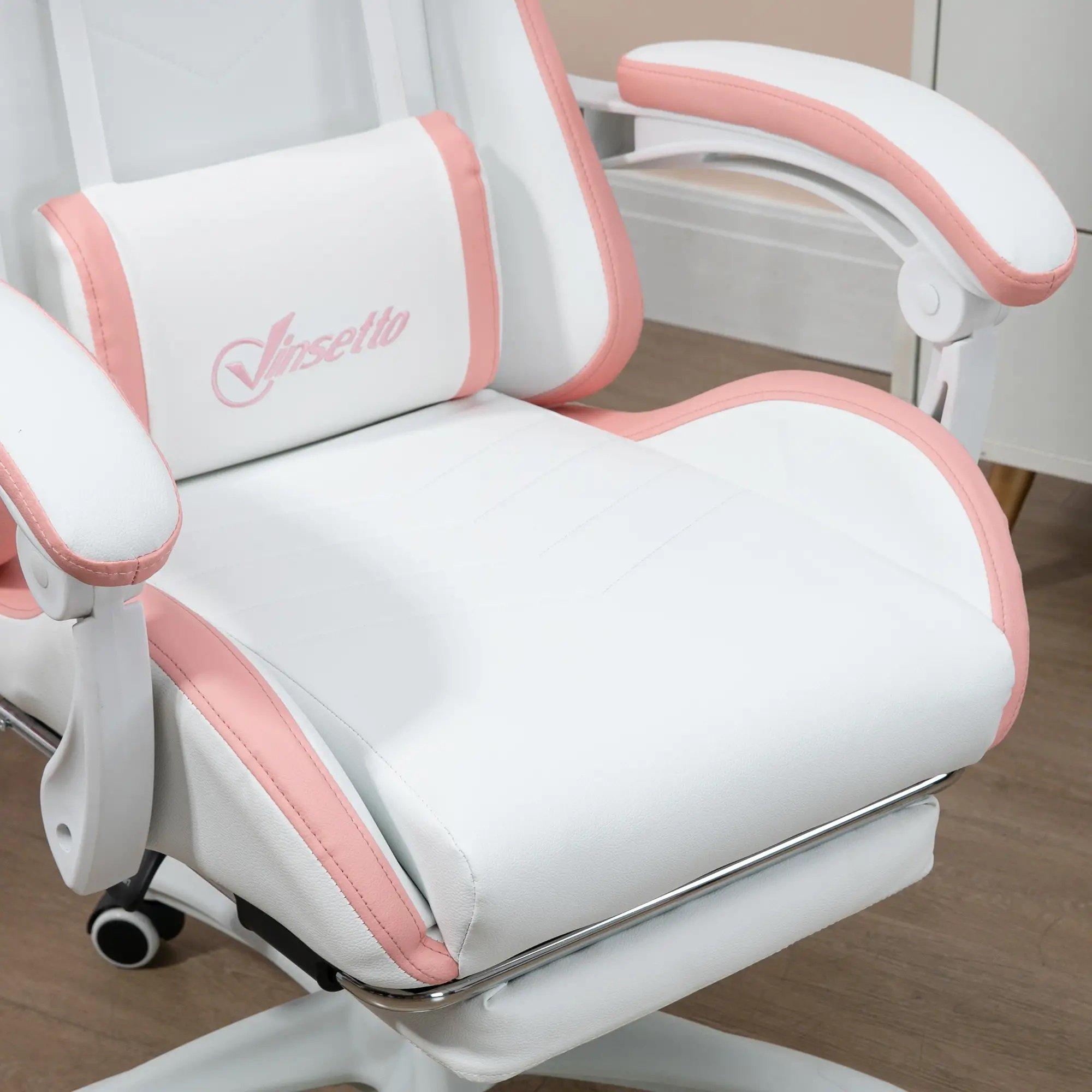 Pink - HOMCOM Gaming - Vinsetto Computer Gaming Chair - PU Leather - 9
