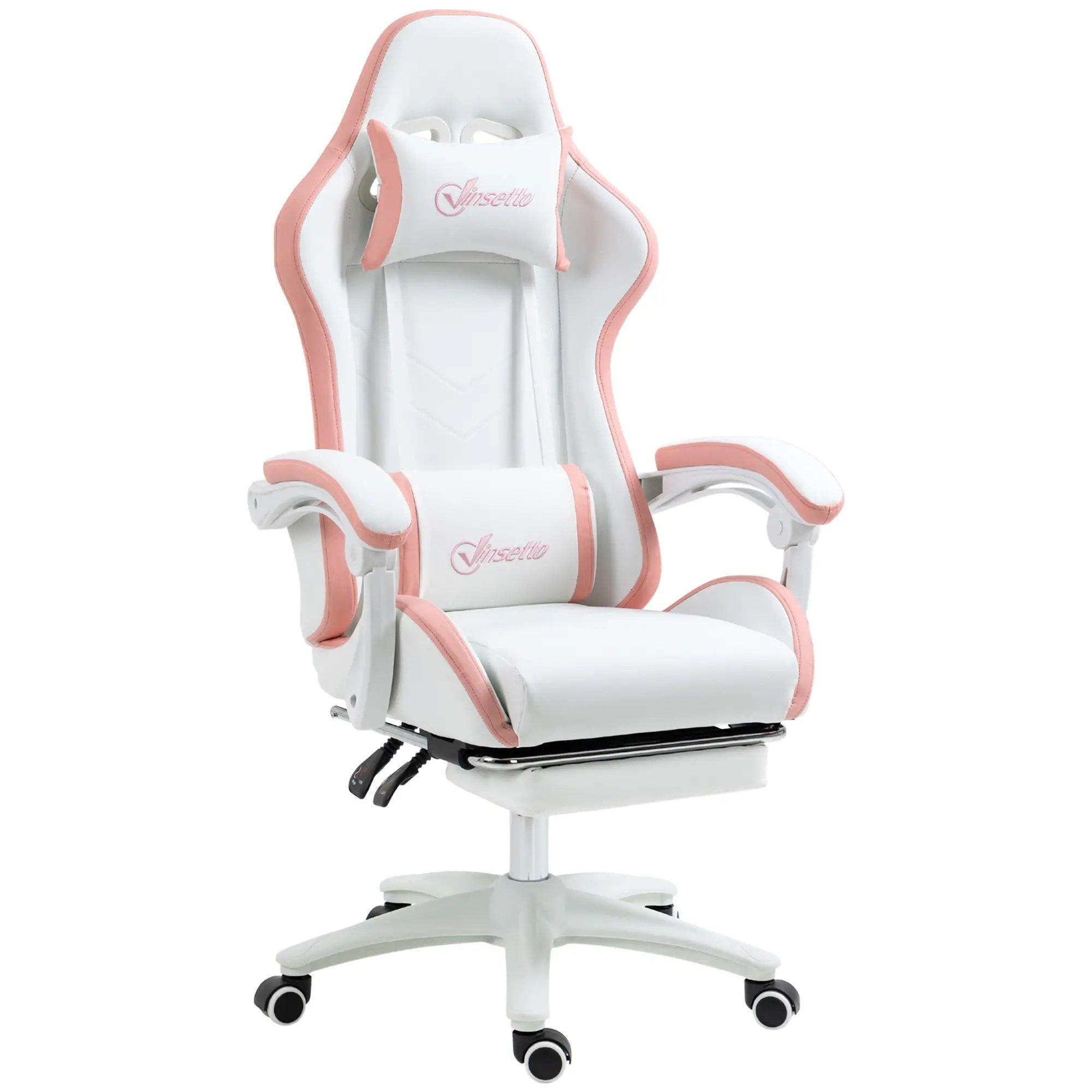 Pink - HOMCOM Gaming - Vinsetto Computer Gaming Chair - PU Leather - 10
