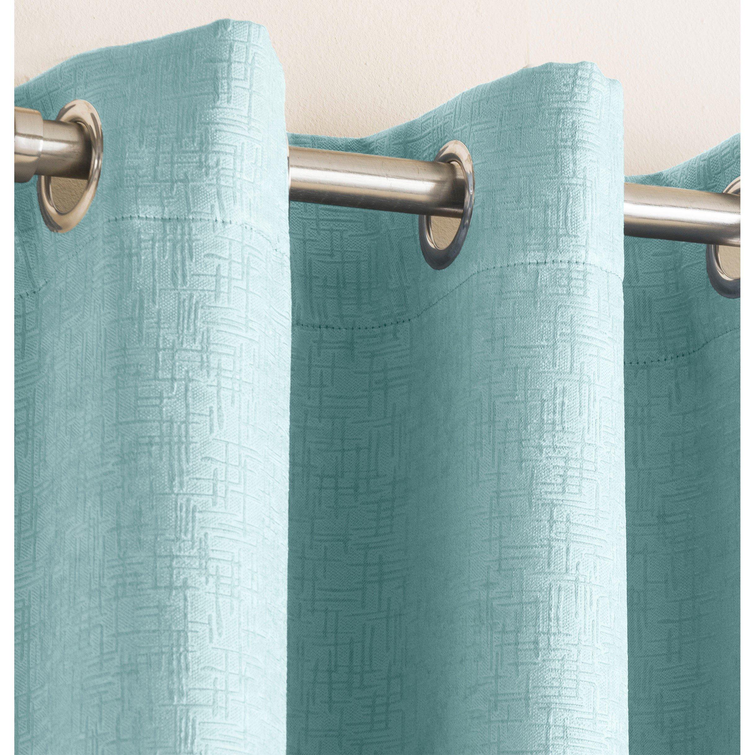 Sky Blue - Enhanced Living - Textured Thermal Room Darkening Curtains Eyelet - 2