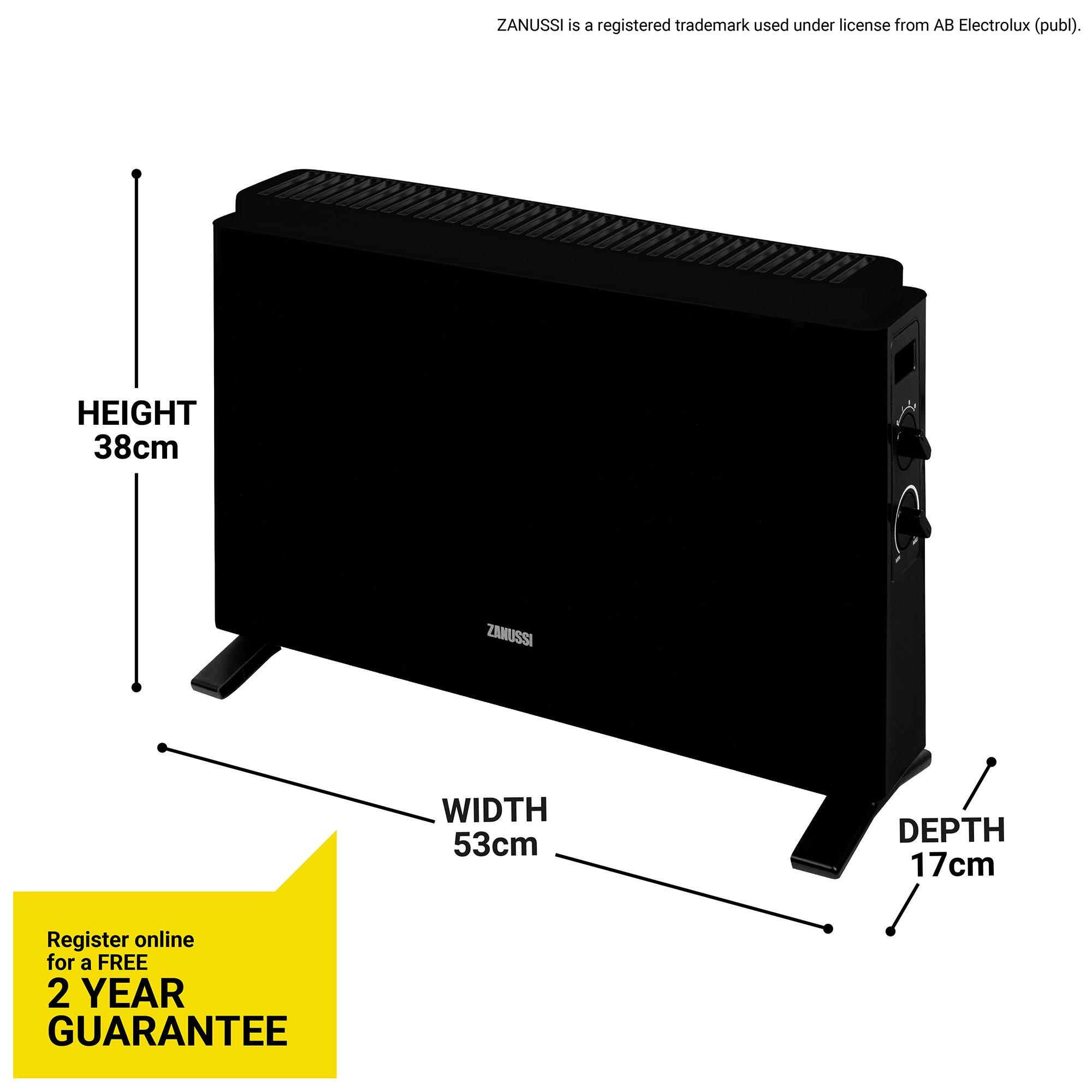 Black - Zanussi - ZCVH4004B 2kW Convection Heater - 2