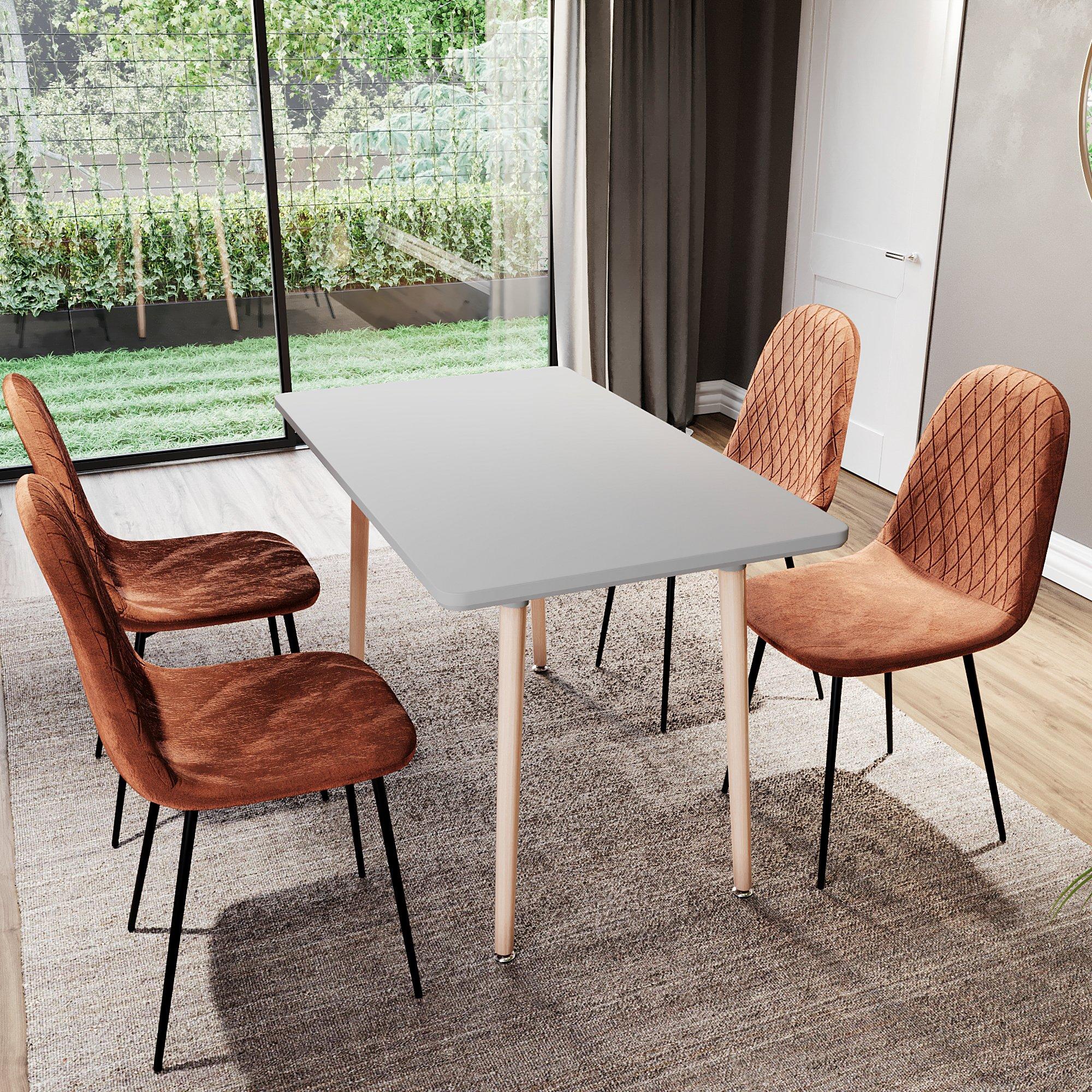 Lassic Vida Designs Luton Set Of 6 Velvet Dining Chairs