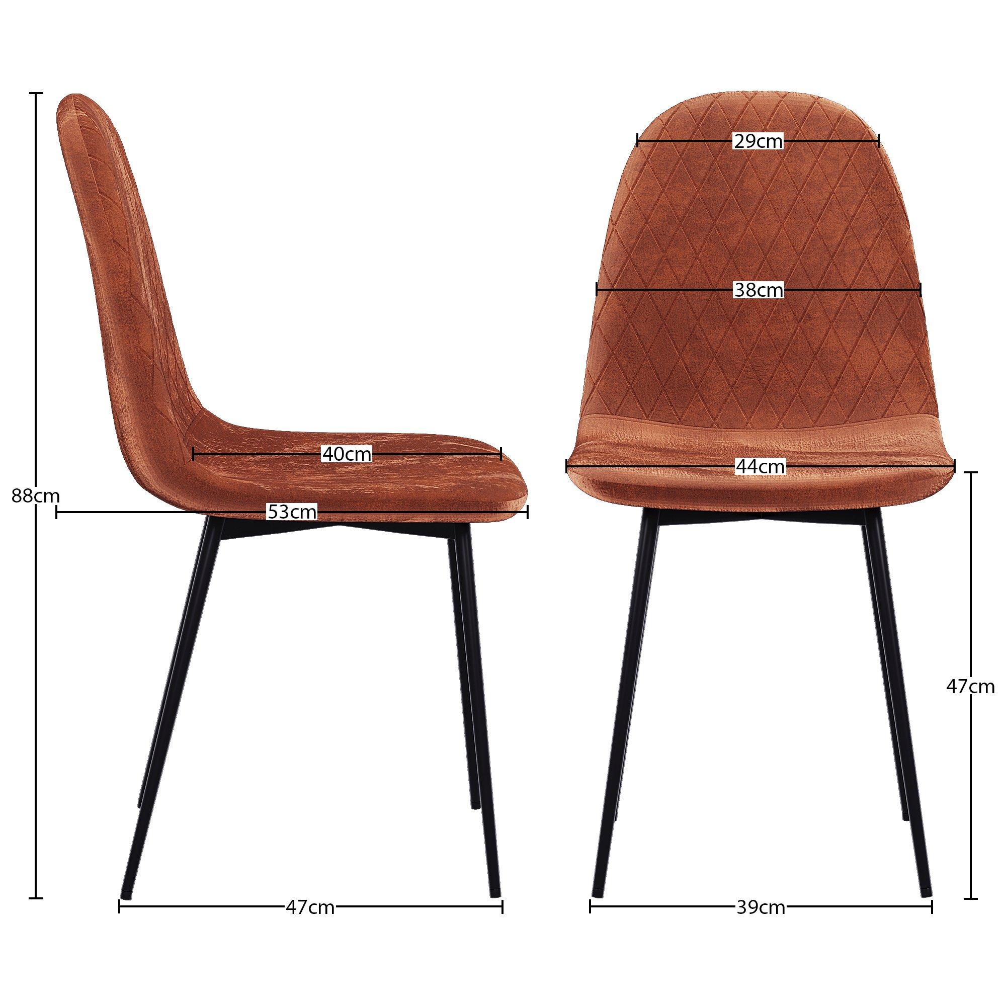 Orange - Lassic - Vida Designs Luton Set Of 6 Velvet Dining Chairs - 2