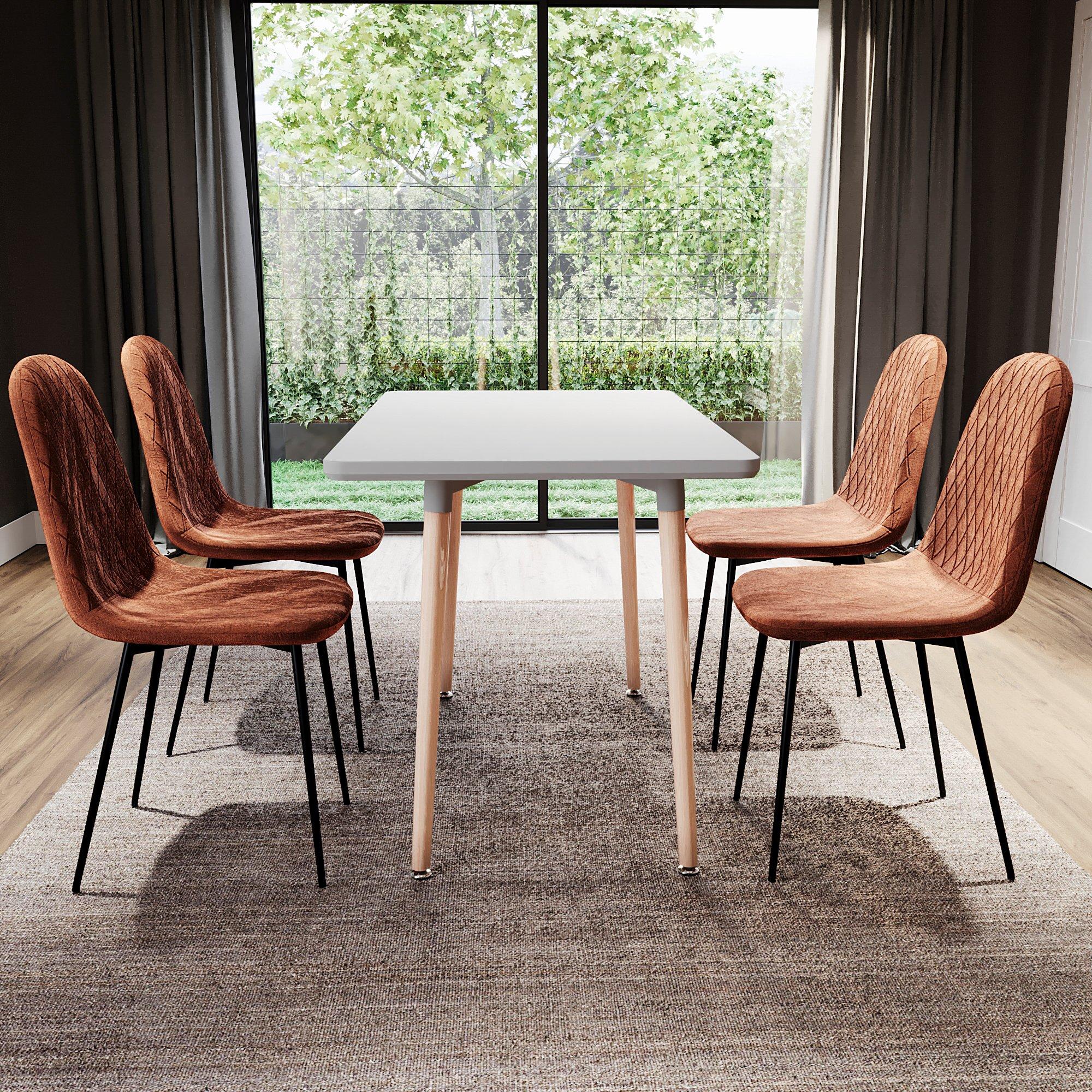 Orange - Lassic - Vida Designs Luton Set Of 6 Velvet Dining Chairs - 7