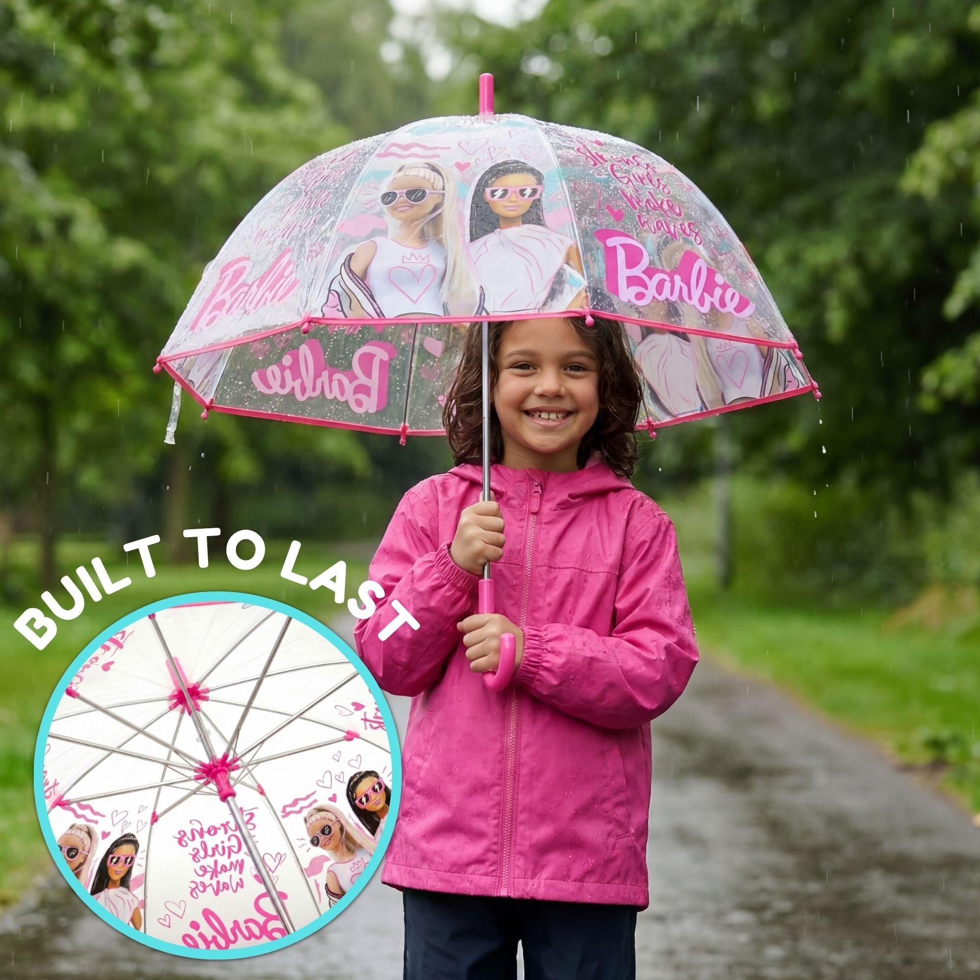 Pink - Barbie - Barbie Transparent Bell Umbrella 19 Inch - 2