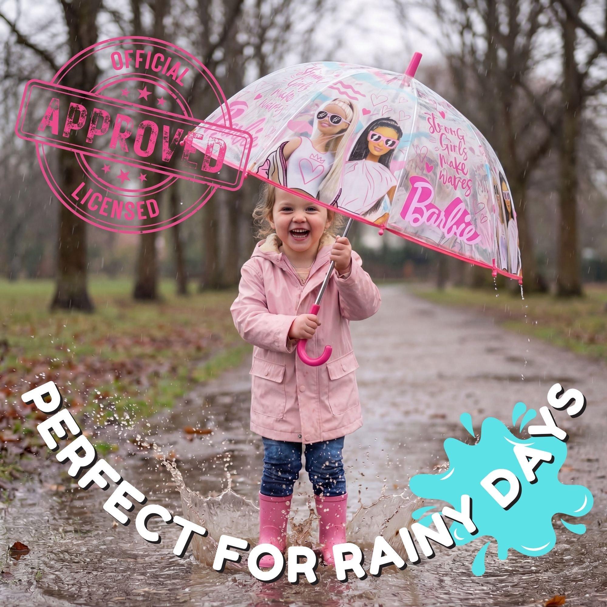 Pink - Barbie - Barbie Transparent Bell Umbrella 19 Inch - 3