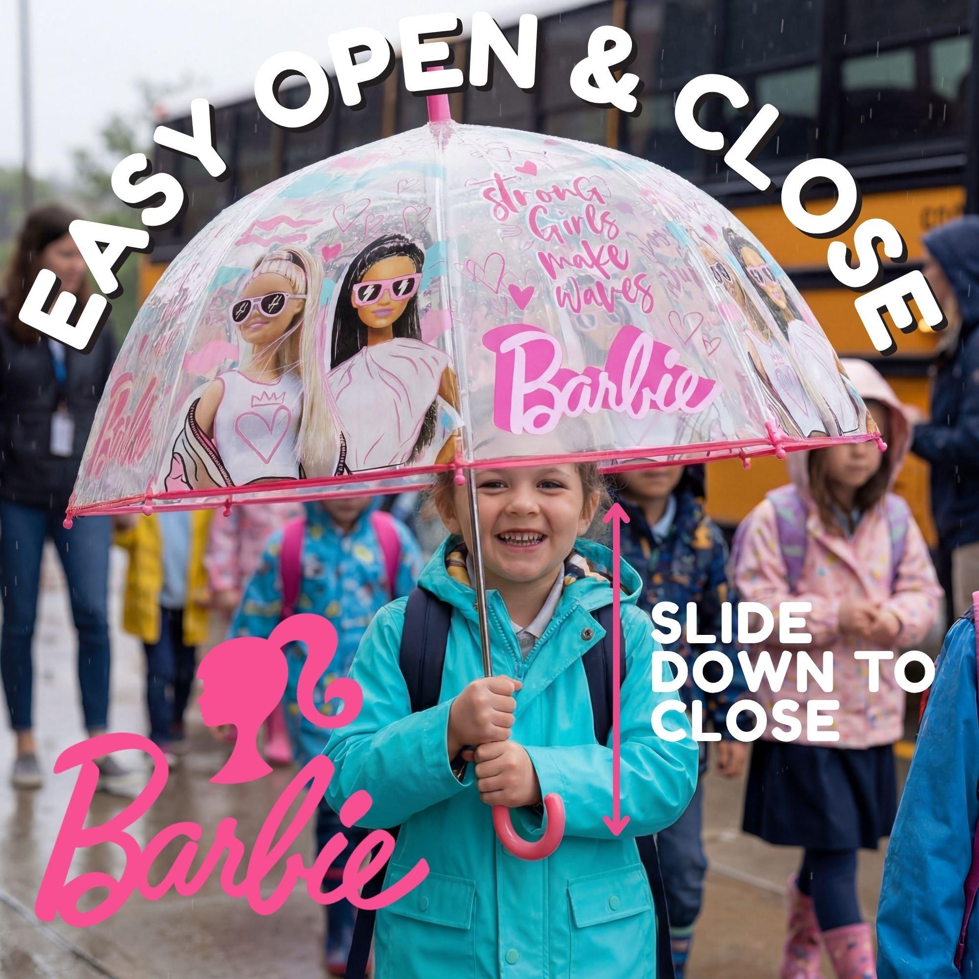Pink - Barbie - Barbie Transparent Bell Umbrella 19 Inch - 5