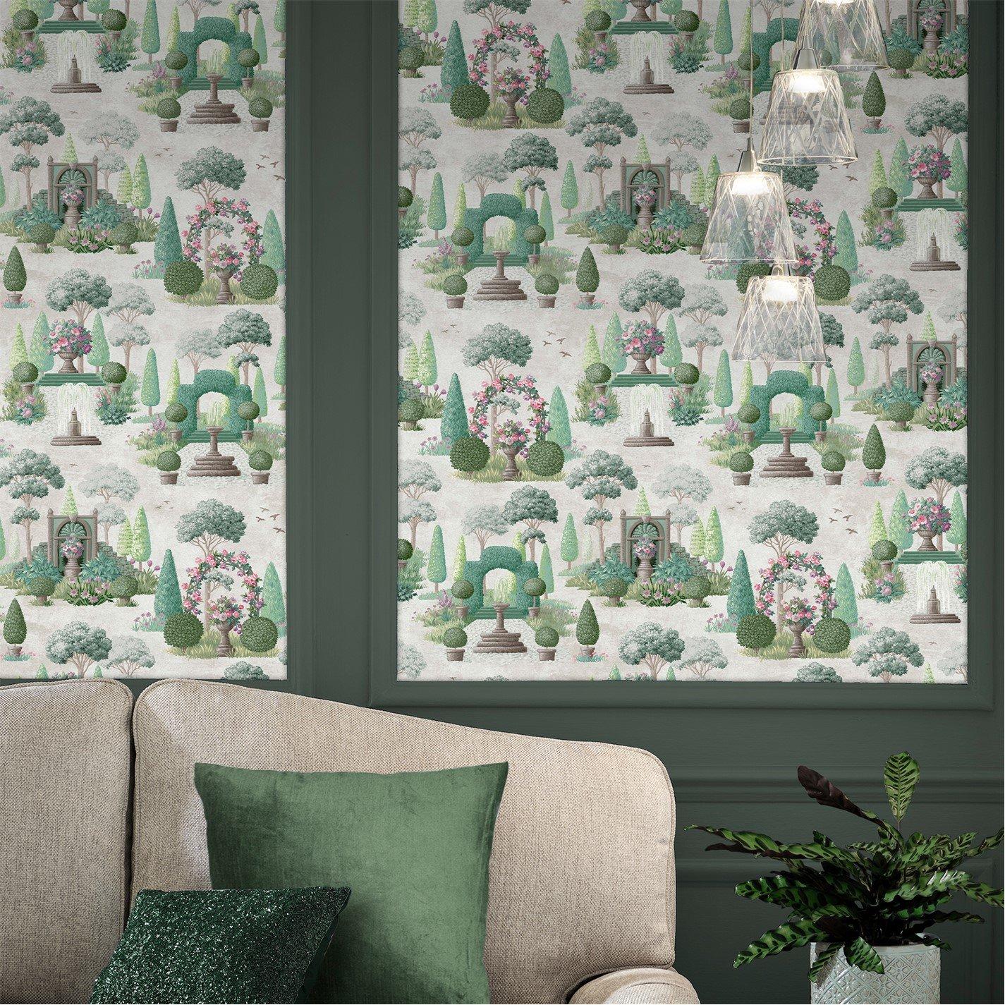 Fern Green - Laura Ashley - Naunton Folly Fern Green Wallpaper - 1