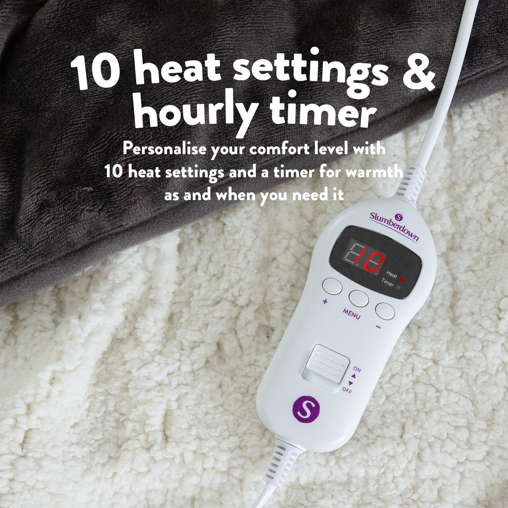 Charcoal - Slumberdown - Cosy & Snug Sherpa Fleece Heated Throw - 4