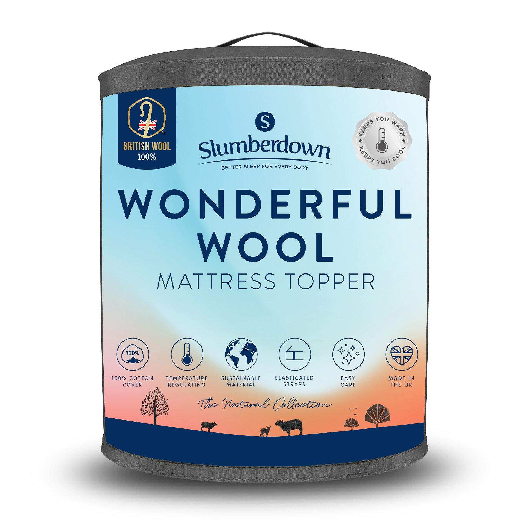 White - Slumberdown - Wonderful Wool Mattress Topper - 1