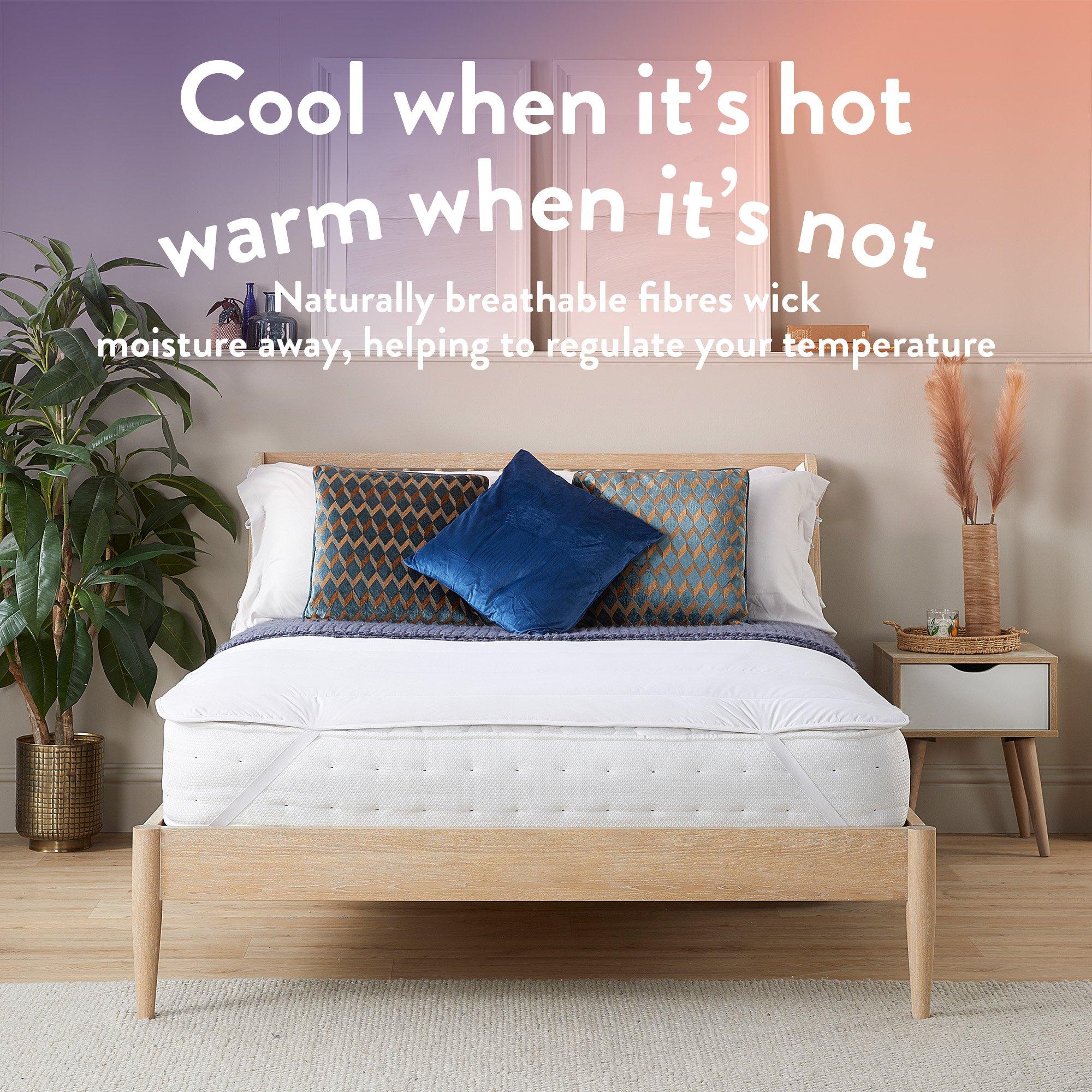 White - Slumberdown - Wonderful Wool Mattress Topper - 2