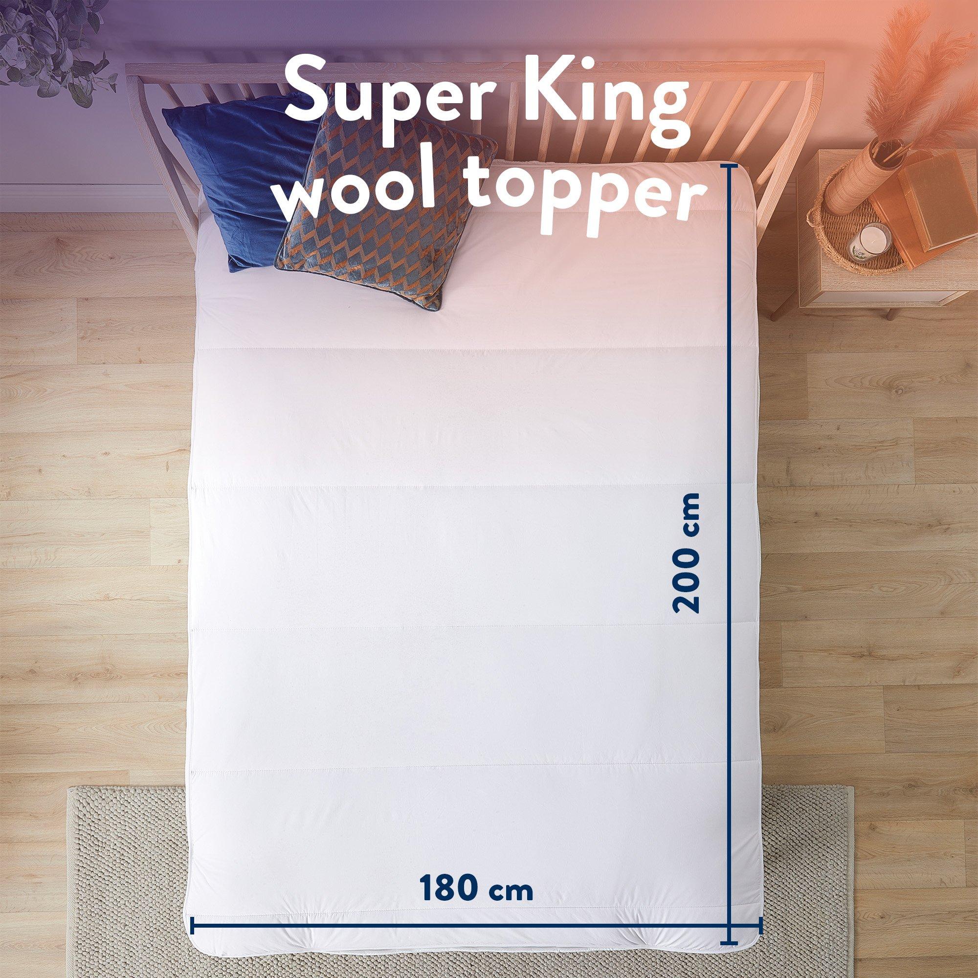 White - Slumberdown - Wonderful Wool Mattress Topper - 12