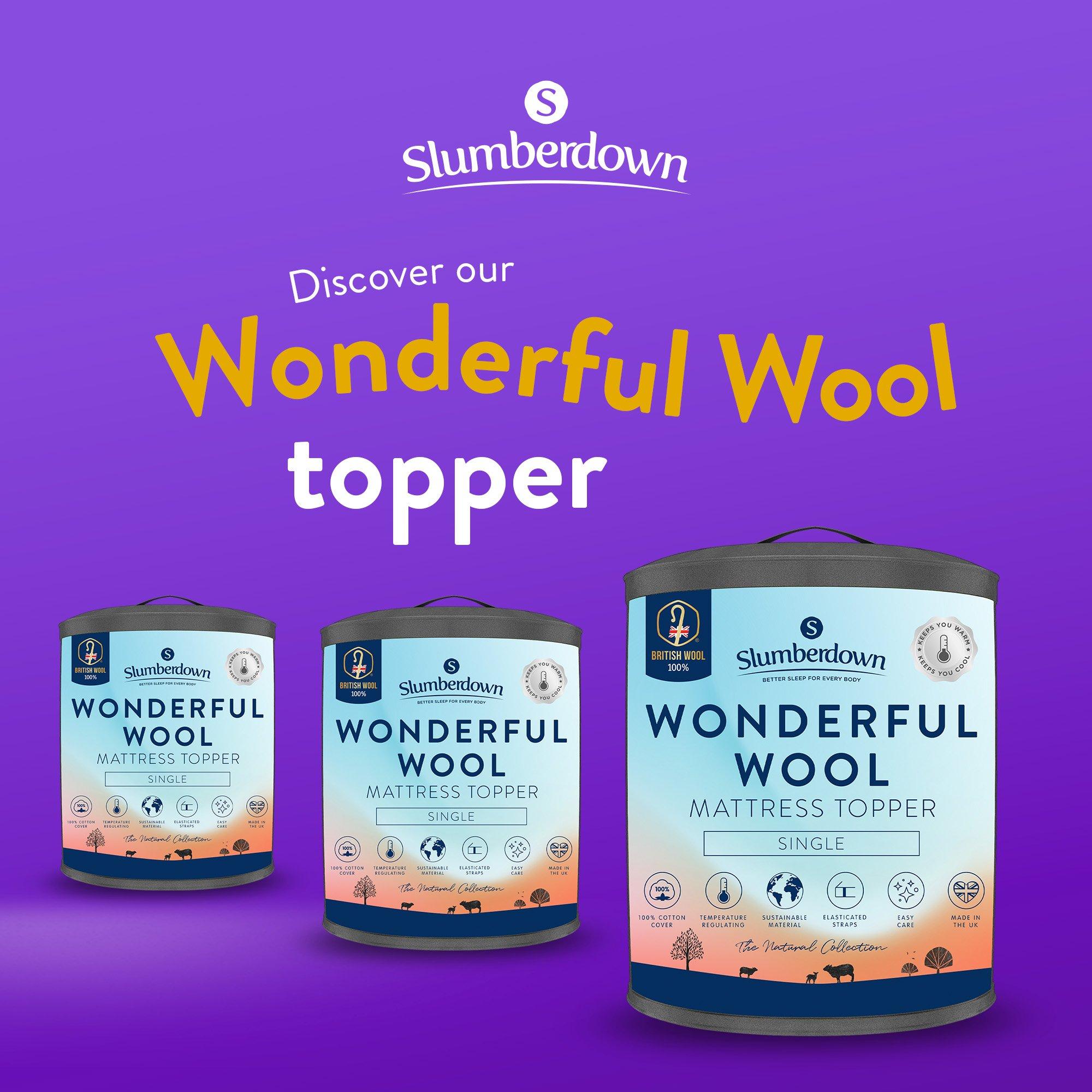 White - Slumberdown - Wonderful Wool Mattress Topper - 13