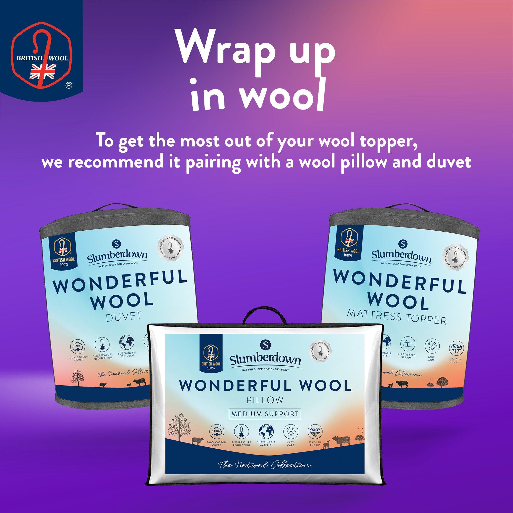 White - Slumberdown - Wonderful Wool Mattress Topper - 8