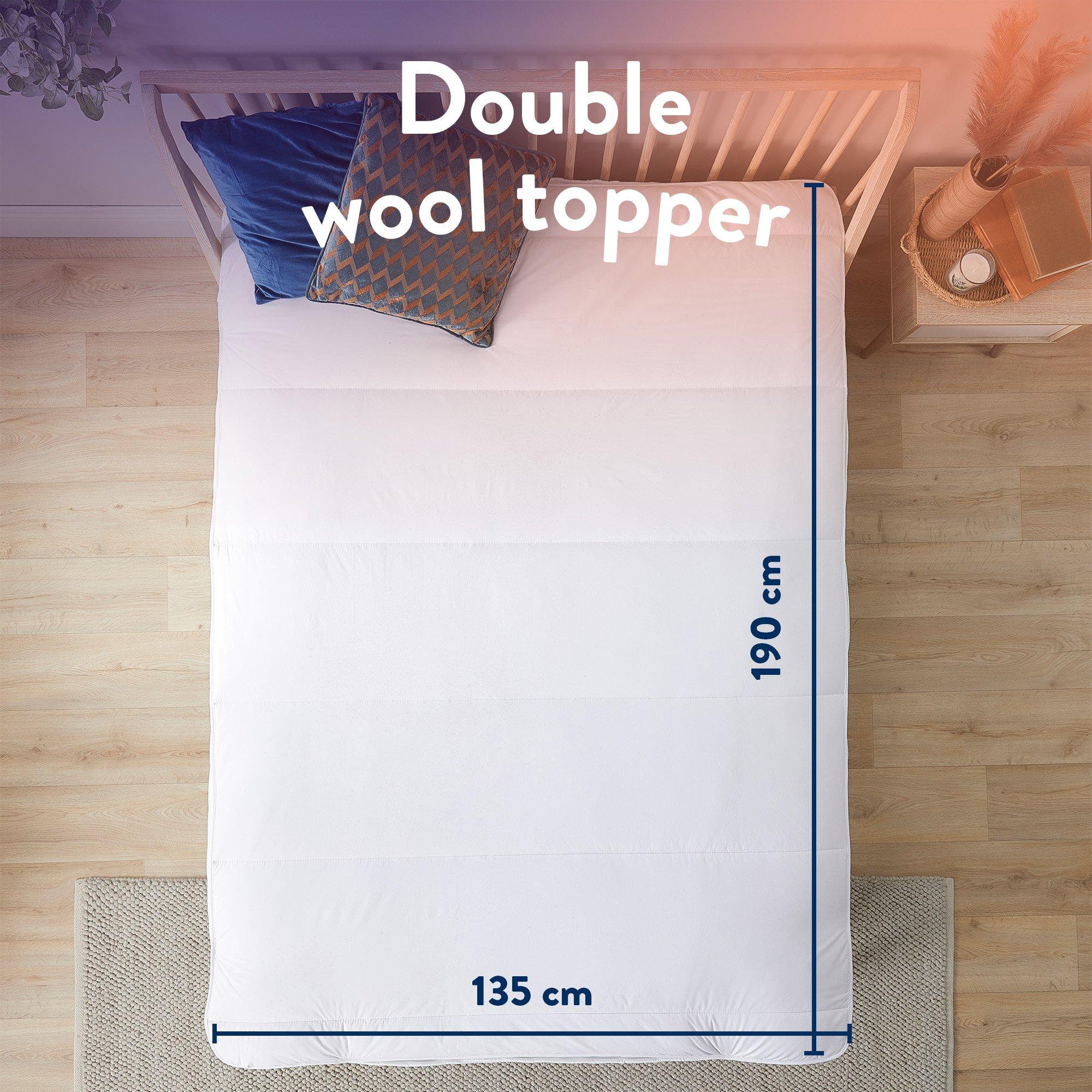 White - Slumberdown - Wonderful Wool Mattress Topper - 10