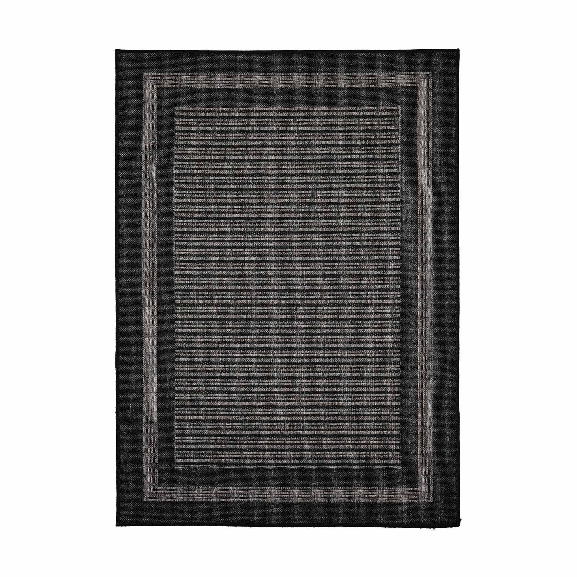 Black - Homemaker - Gel Backed Border Flatweave Rug Black - 3