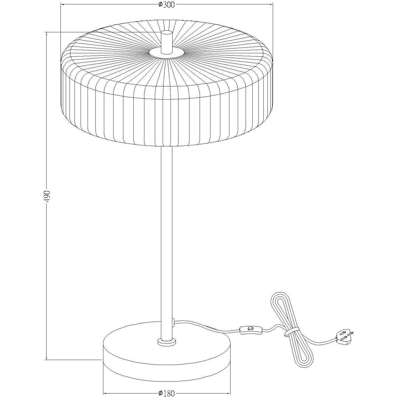 Brass - K Living - Carter Ribbed Glass Brass Table Lamp 2 Light Bulb - 5