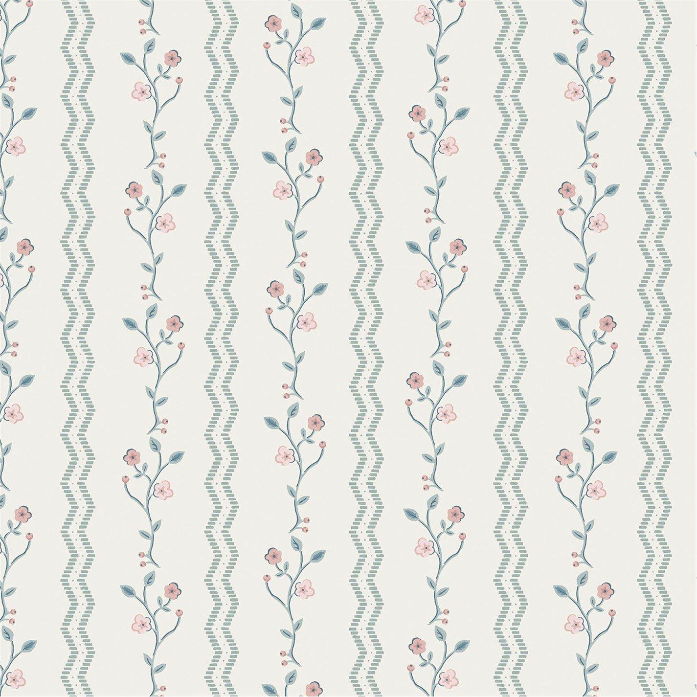 Duck Egg Blue - Laura Ashley - Blencow Stripe Dark Duck Egg Blue Wallpaper - 2