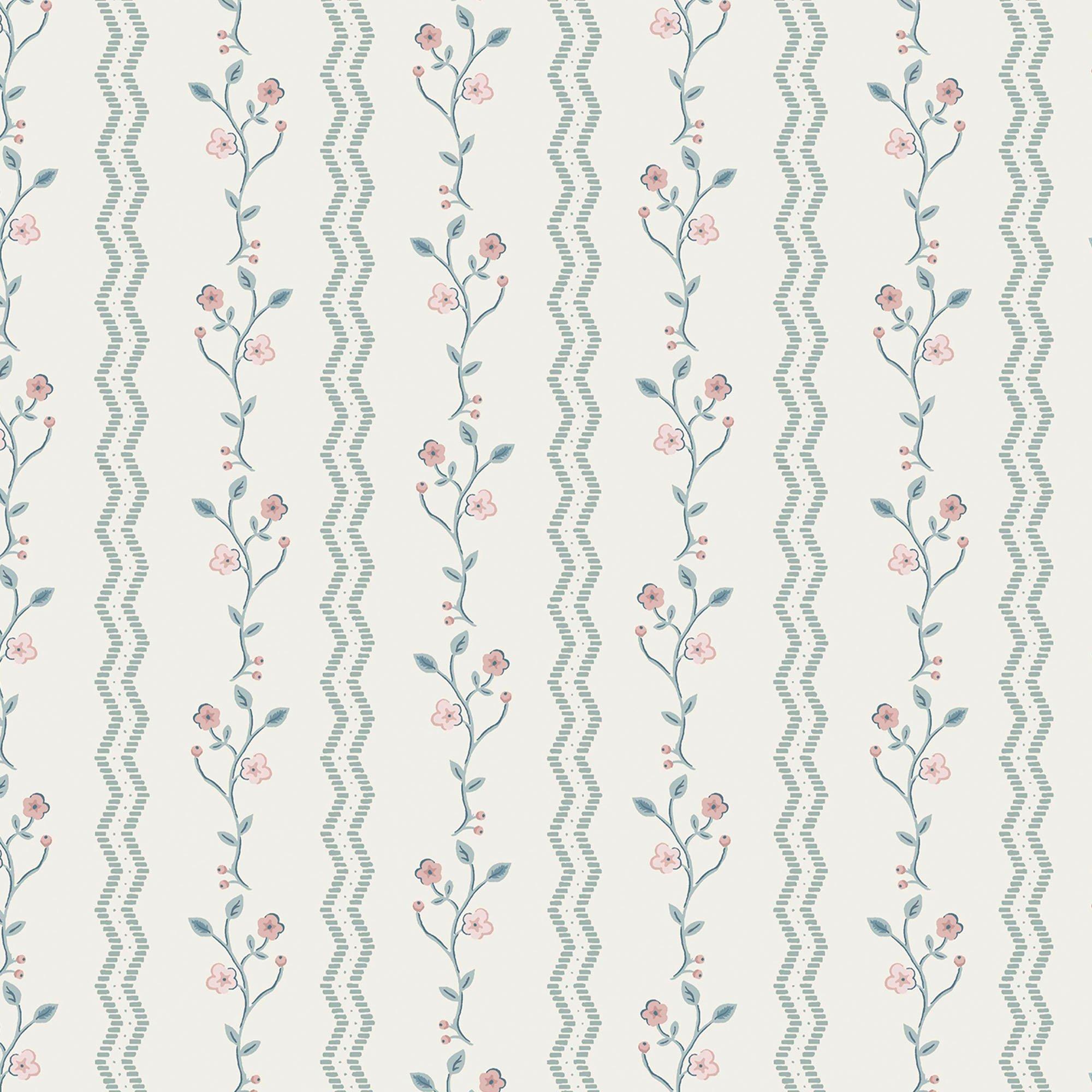 Duck Egg Blue - Laura Ashley - Blencow Stripe Dark Duck Egg Blue - 3