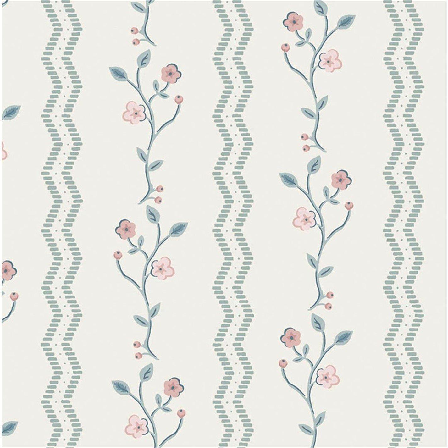Duck Egg Blue - Laura Ashley - Blencow Stripe Dark Duck Egg Blue Wallpaper - 4