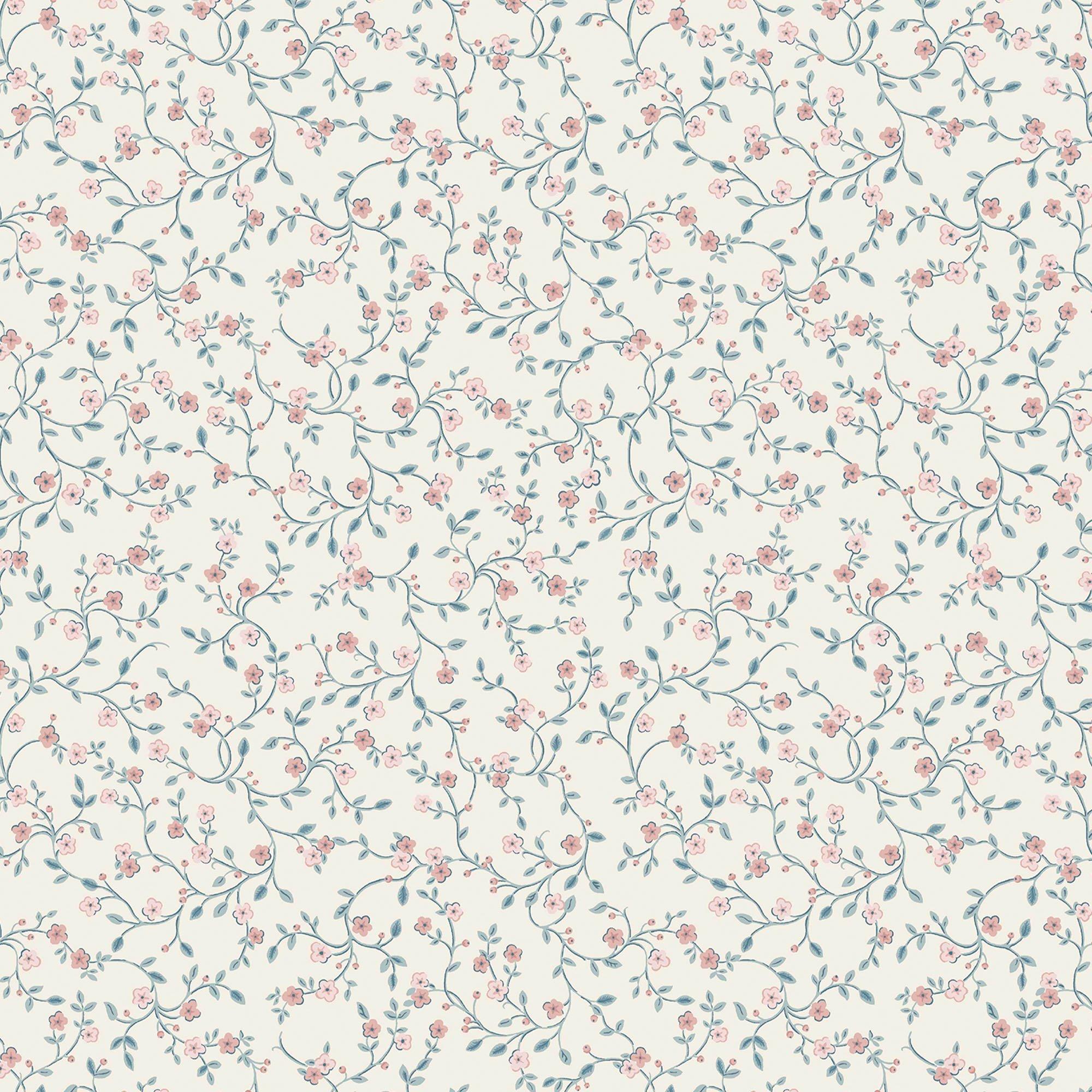 Duck Egg Blue - Laura Ashley - Blencow Sprig Dark Duck Egg Blue - 3