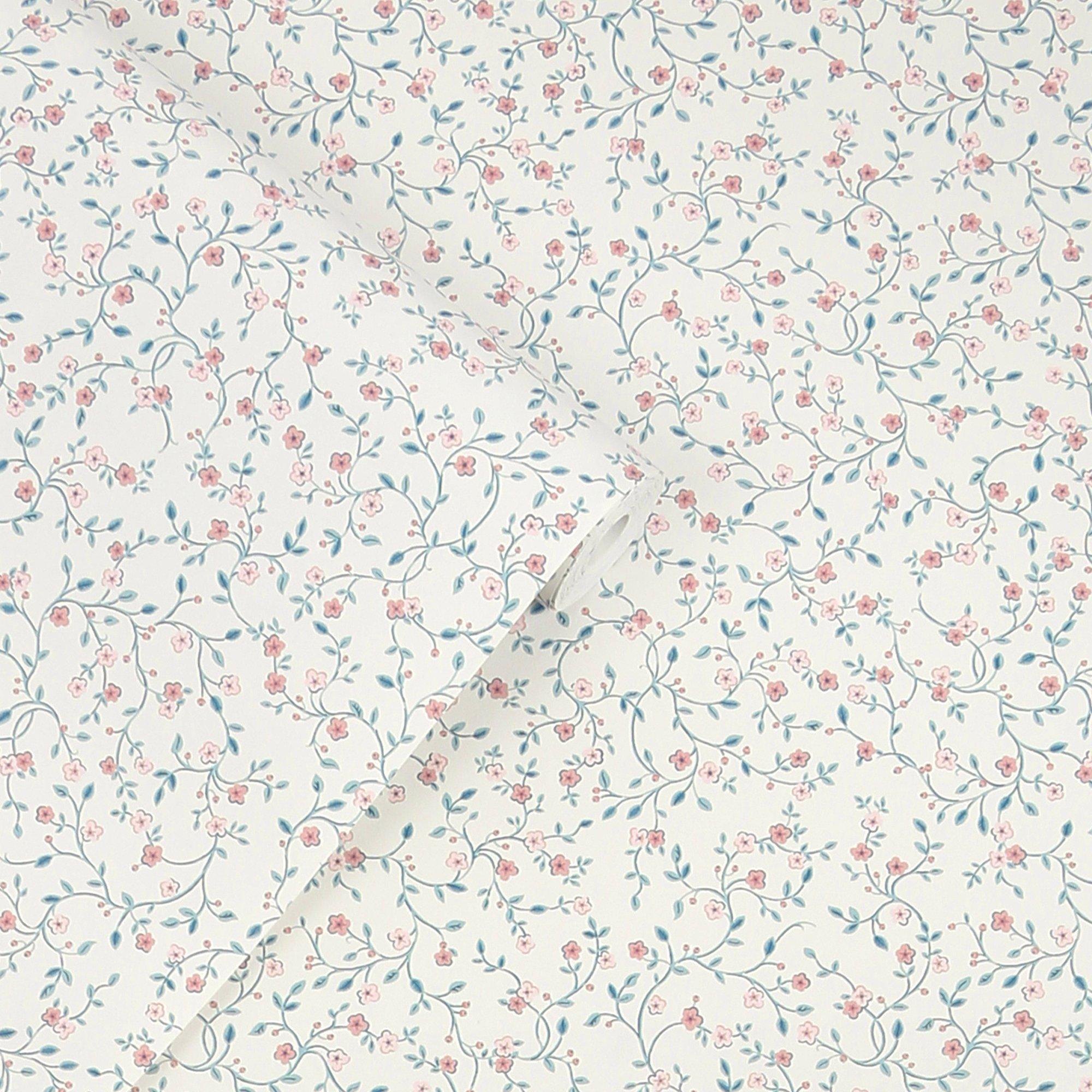 Duck Egg Blue - Laura Ashley - Blencow Sprig Dark Duck Egg Blue - 4