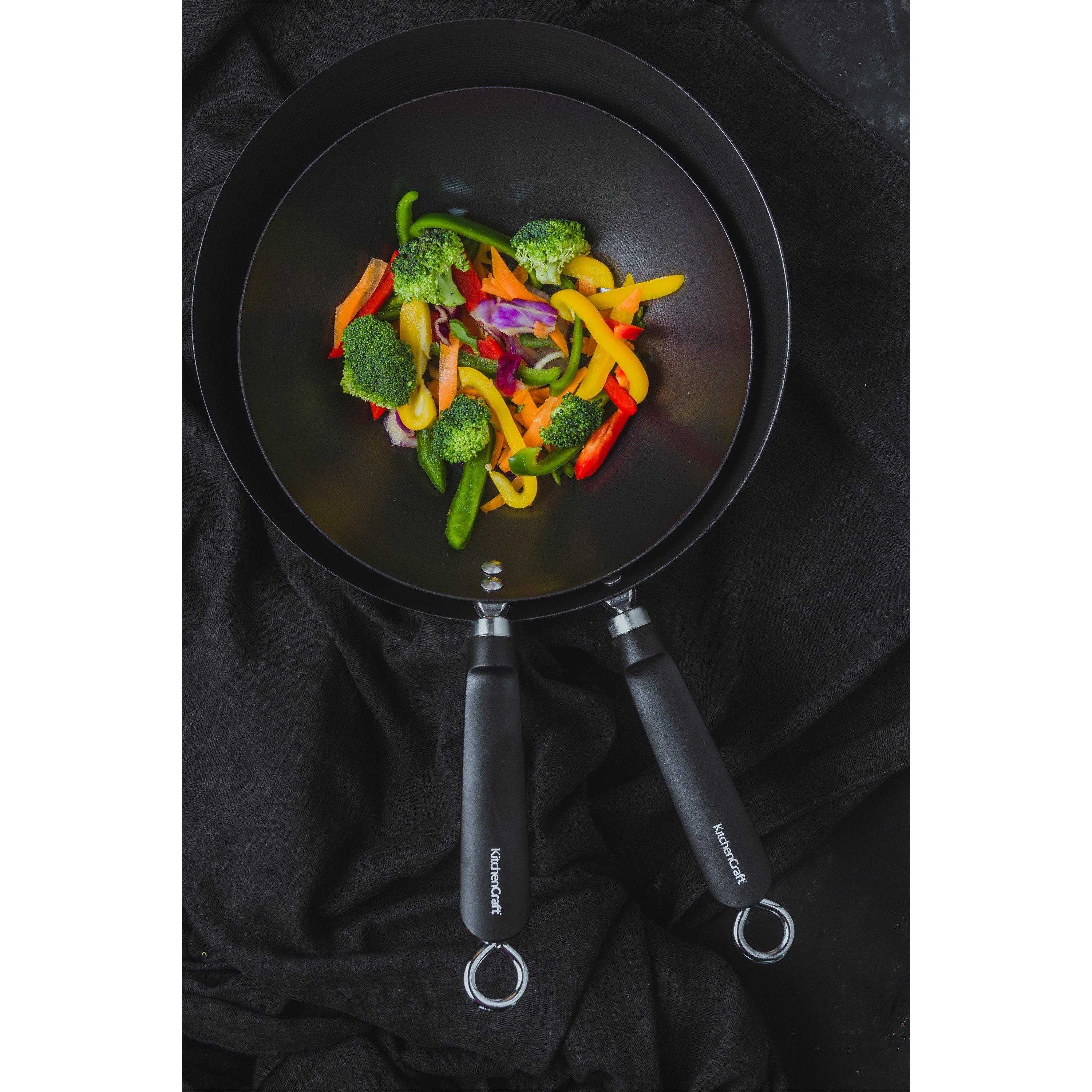 Black - KitchenCraft - KitchenCraft World of Flavours Non-Stick Wok - 3