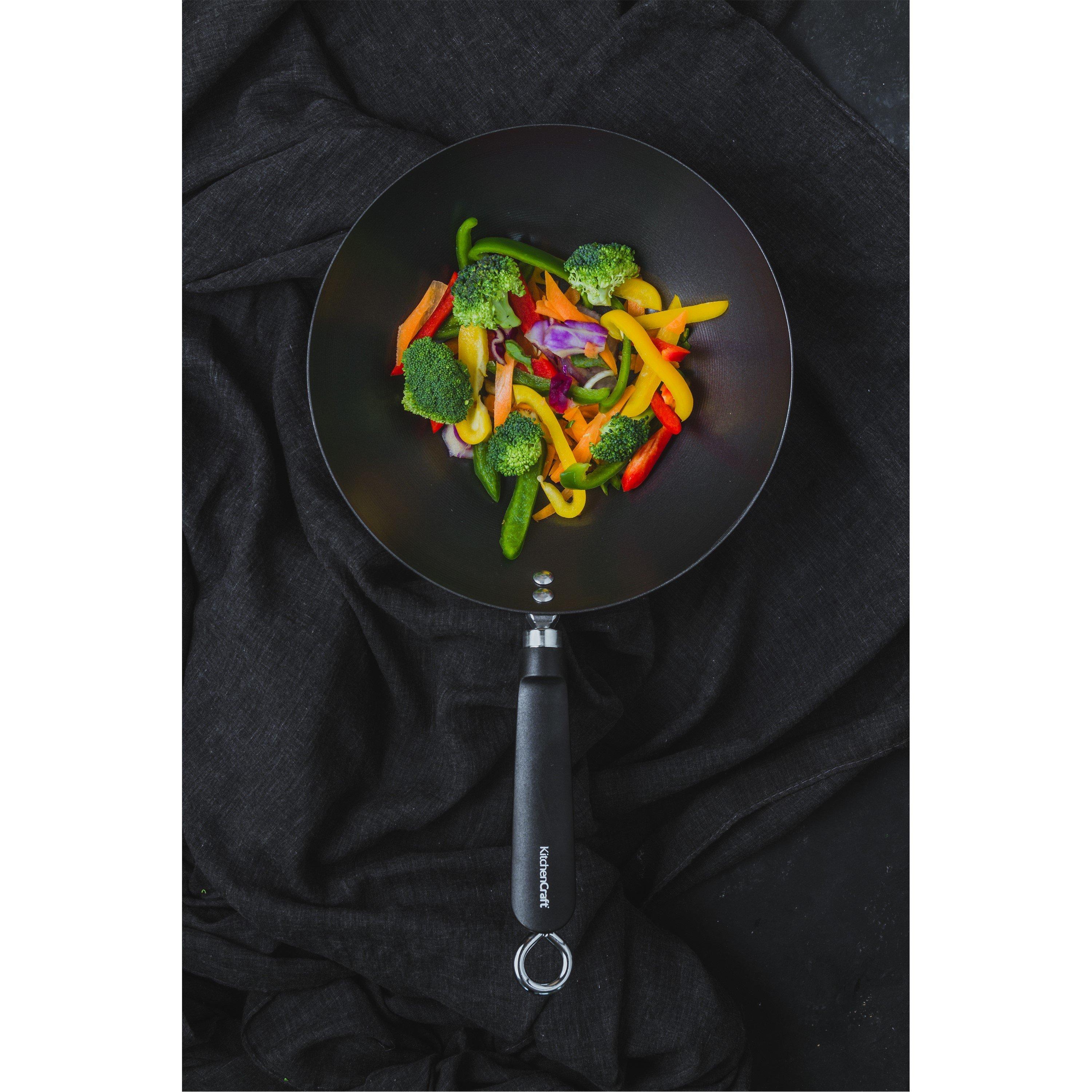 Black - KitchenCraft - KitchenCraft World of Flavours Non-Stick Wok - 4