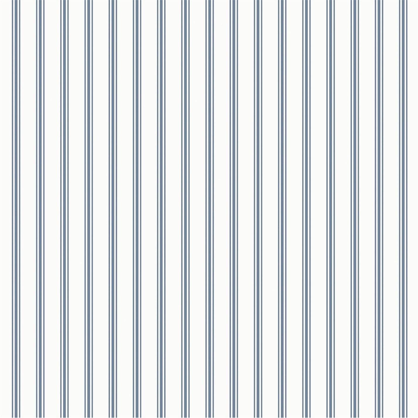 Smoky Blue - Laura Ashley - Farnworth Stripe Smoke Blue Wallpaper - 2