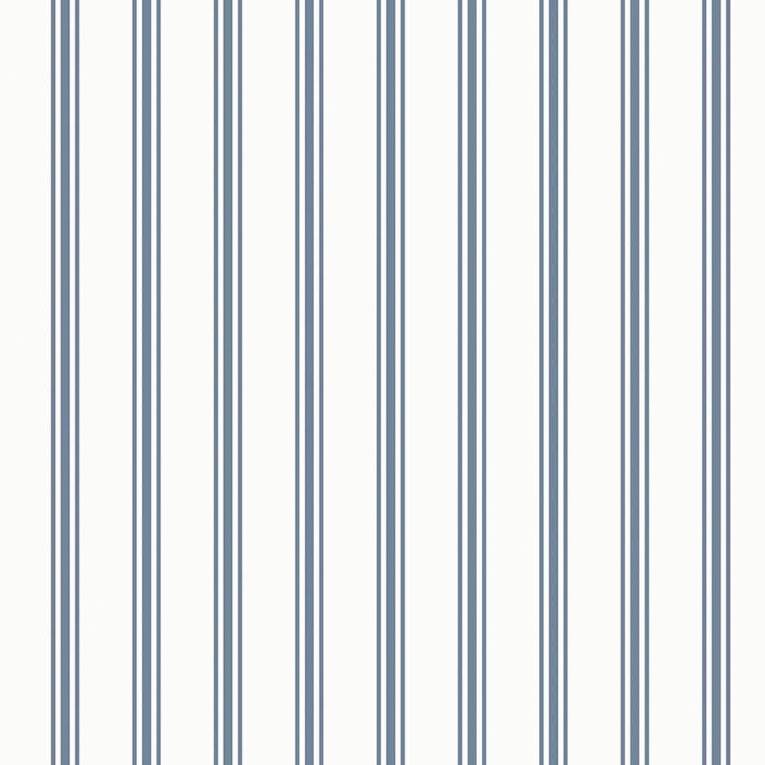 Smoky Blue - Laura Ashley - Farnworth Stripe Smoke Blue Wallpaper - 5