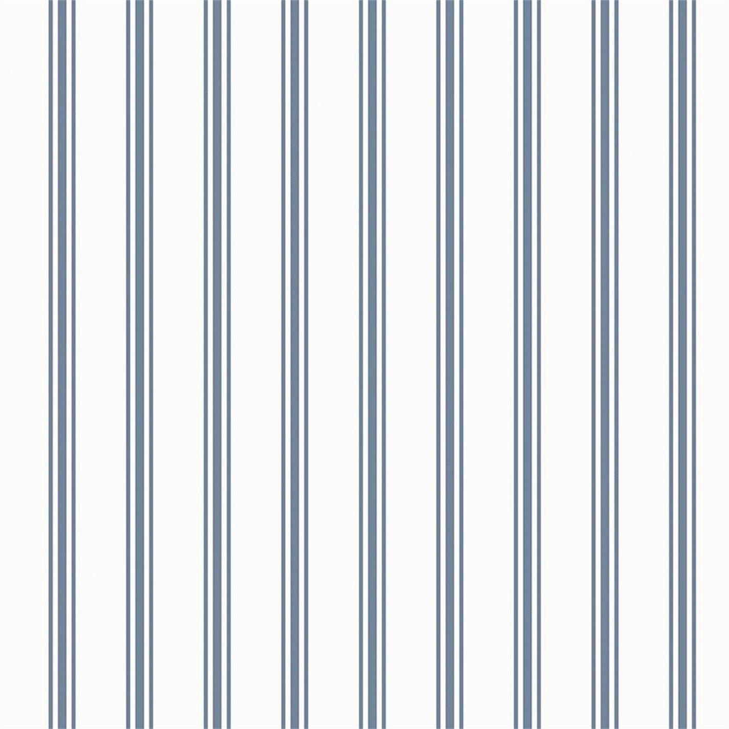 Smoky Blue - Laura Ashley - Farnworth Stripe Smoke Blue Wallpaper - 4