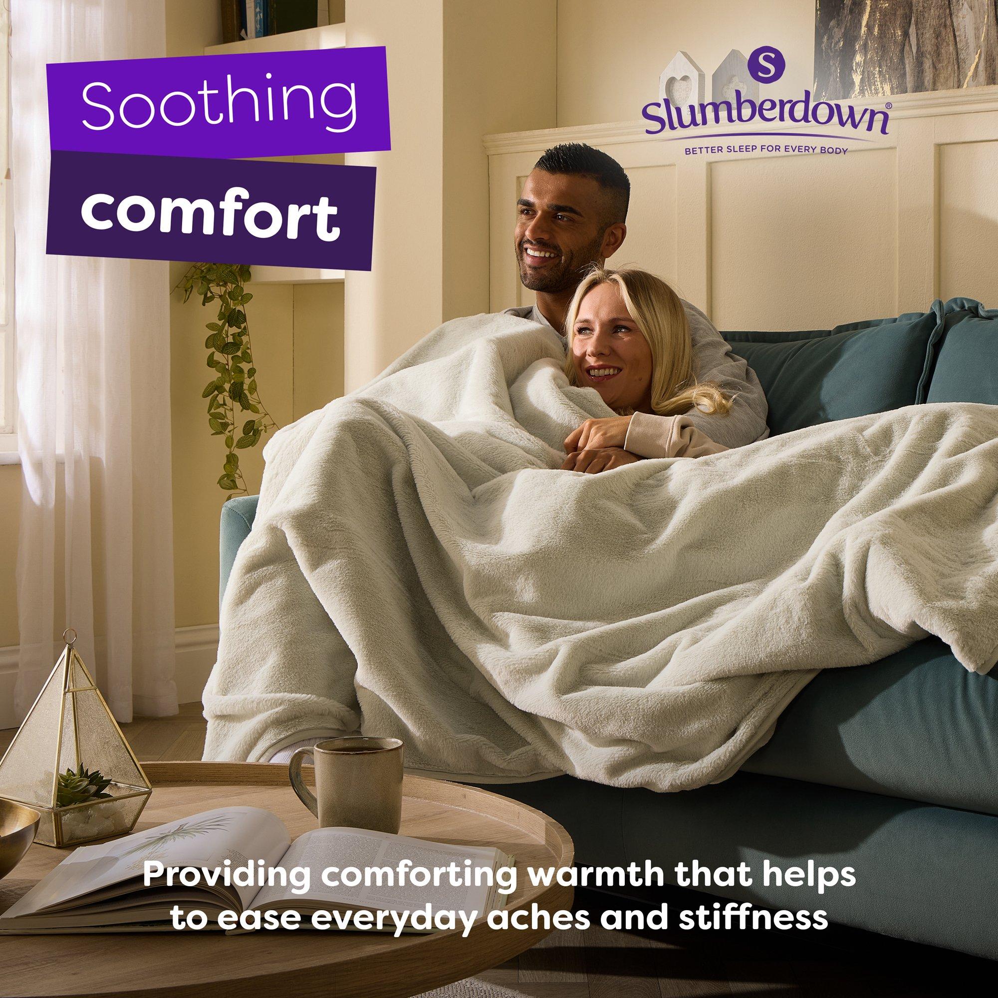 Blue - Slumberdown - Elegantly Warm Luxury Heated Throw - 2