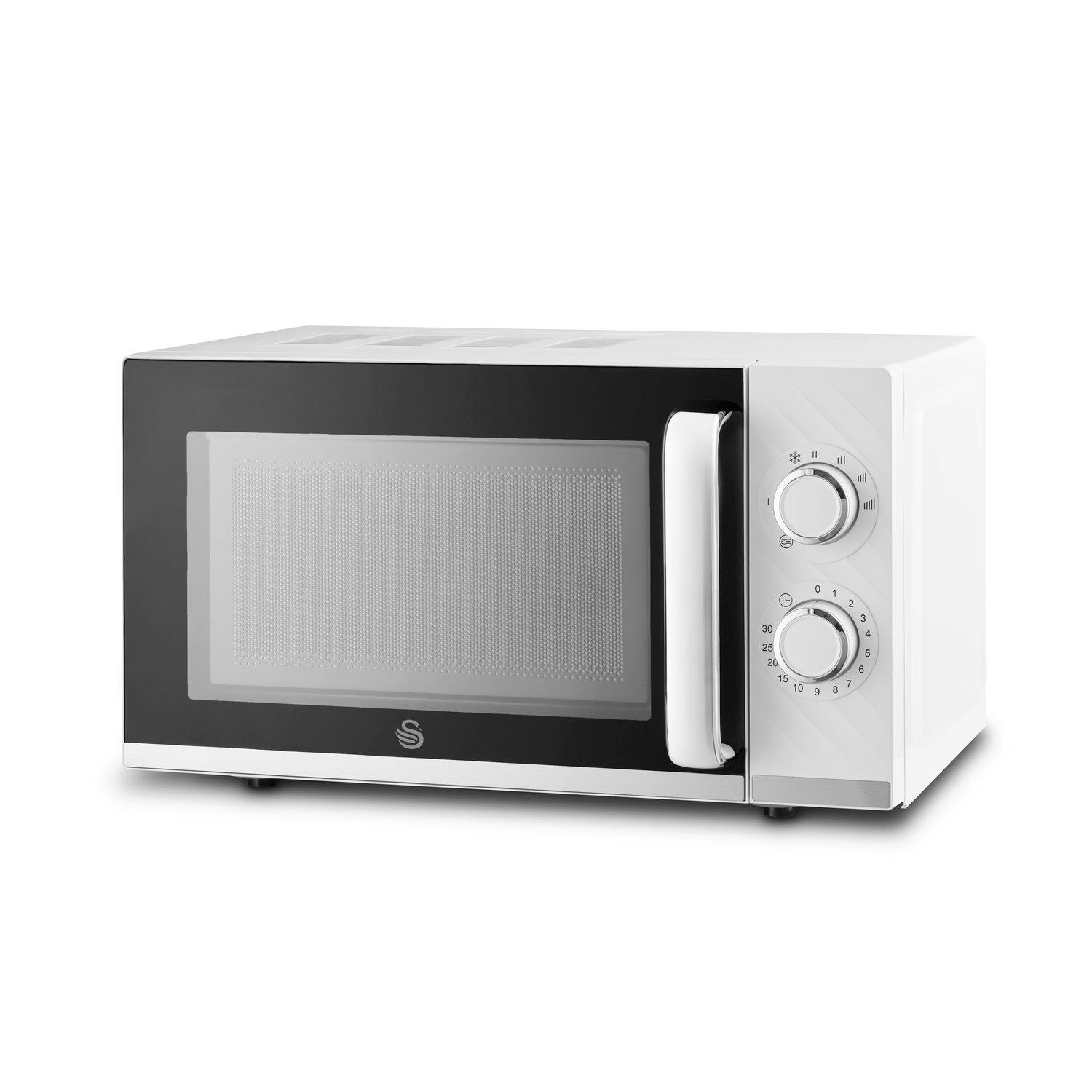 White - Swan - Windsor 20L 800W Microwave Manual Textured White - 1