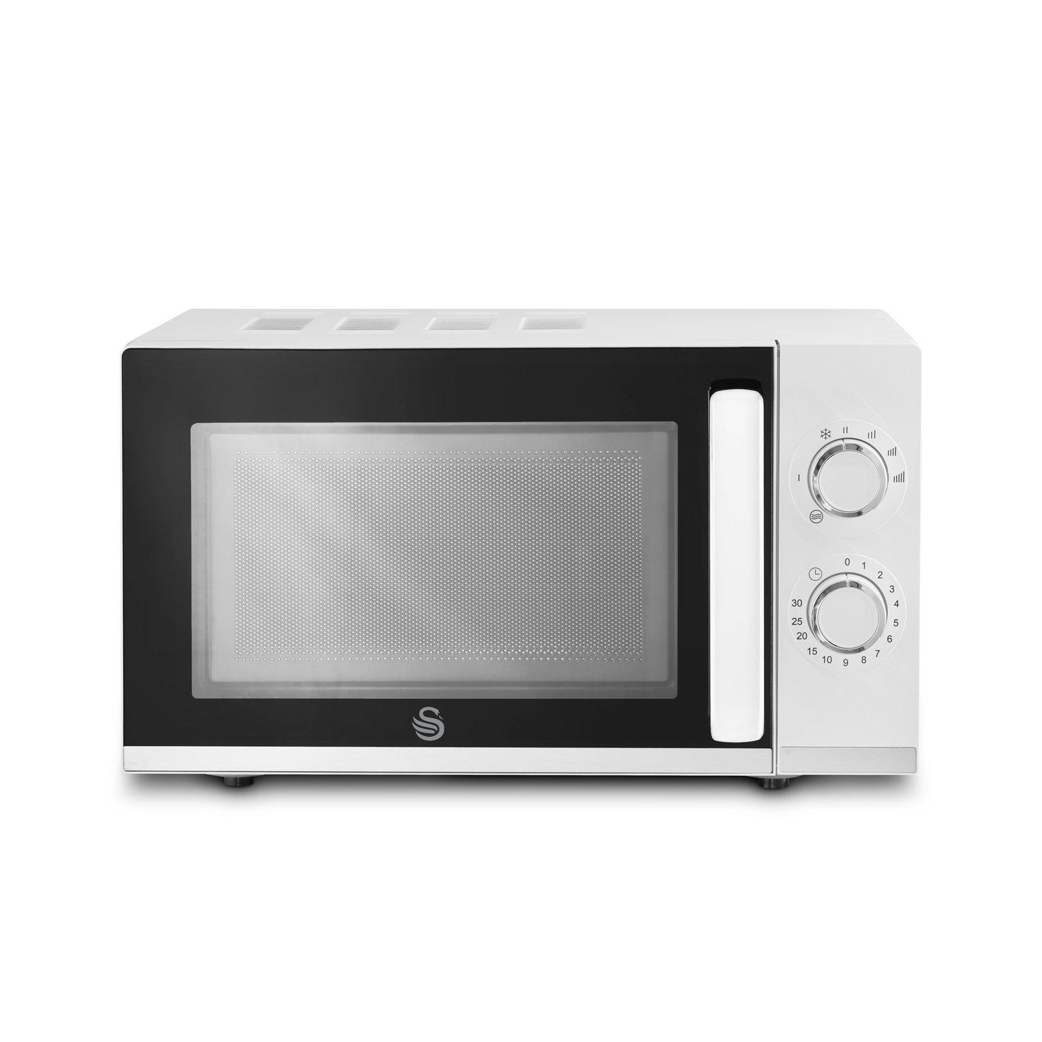 White - Swan - Windsor 20L 800W Microwave Manual Textured White - 2