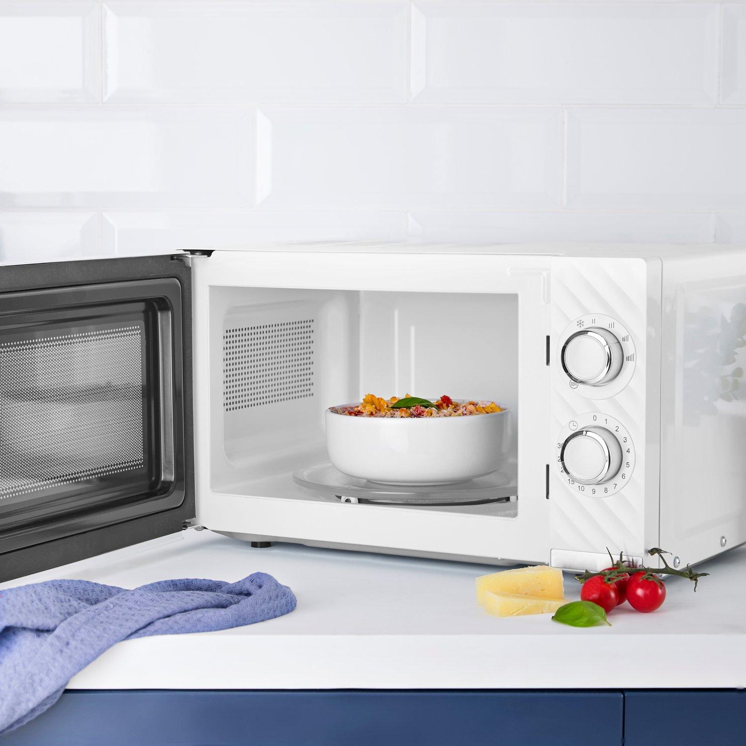 White - Swan - Windsor 20L 800W Microwave Manual Textured White - 9