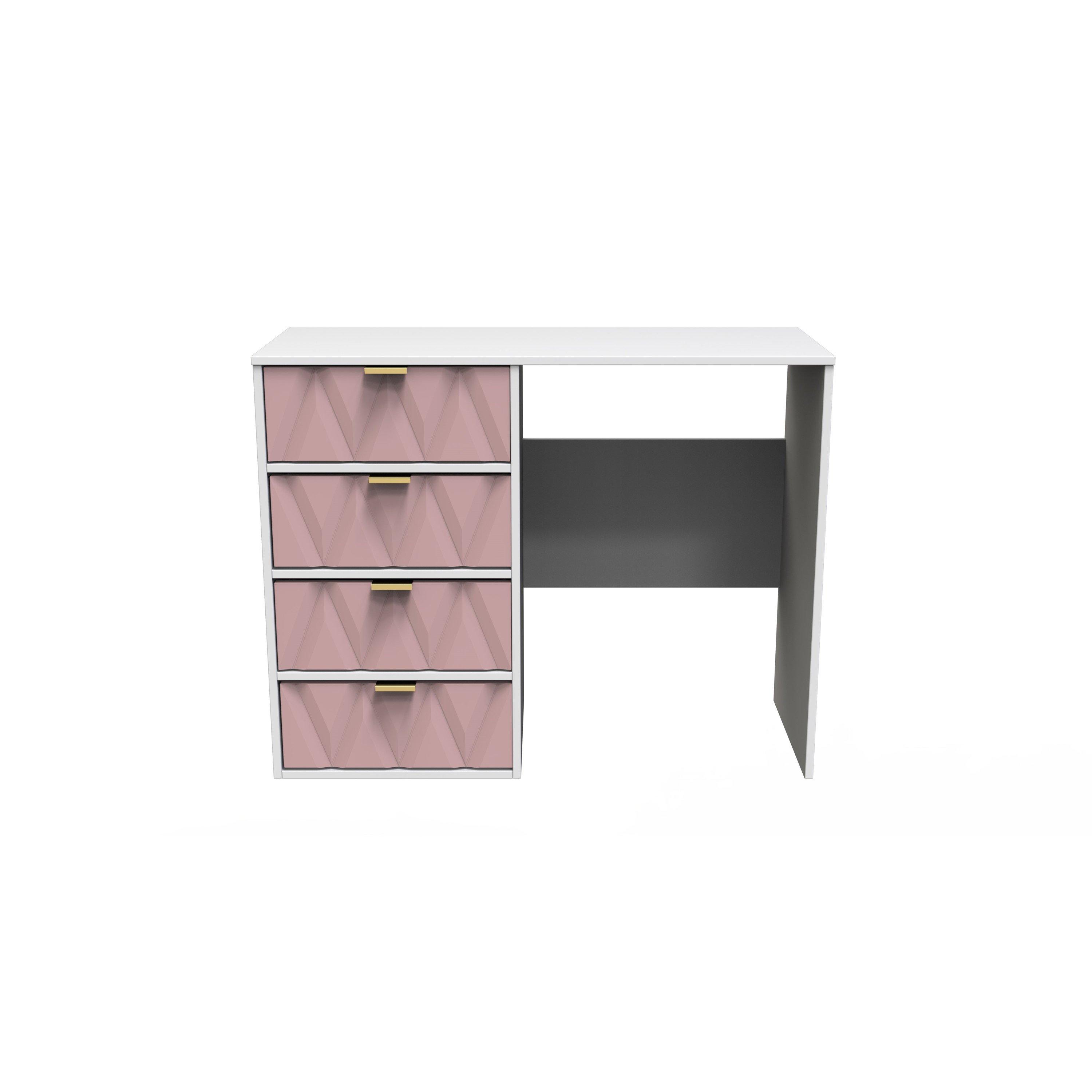 Kobe Pink & Whi - Welcome Furniture - Diamond 4 Drawer Vanity - 2