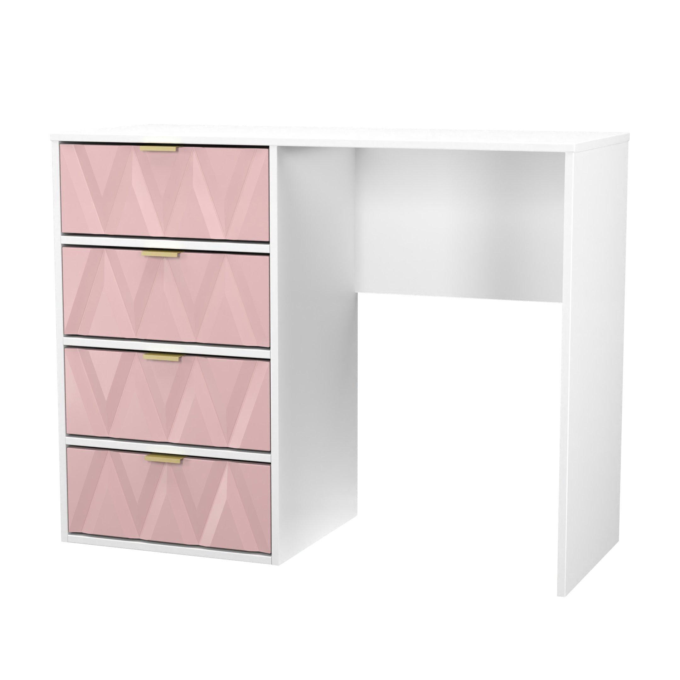 Kobe Pink & Whi - Welcome Furniture - Diamond 4 Drawer Vanity - 5
