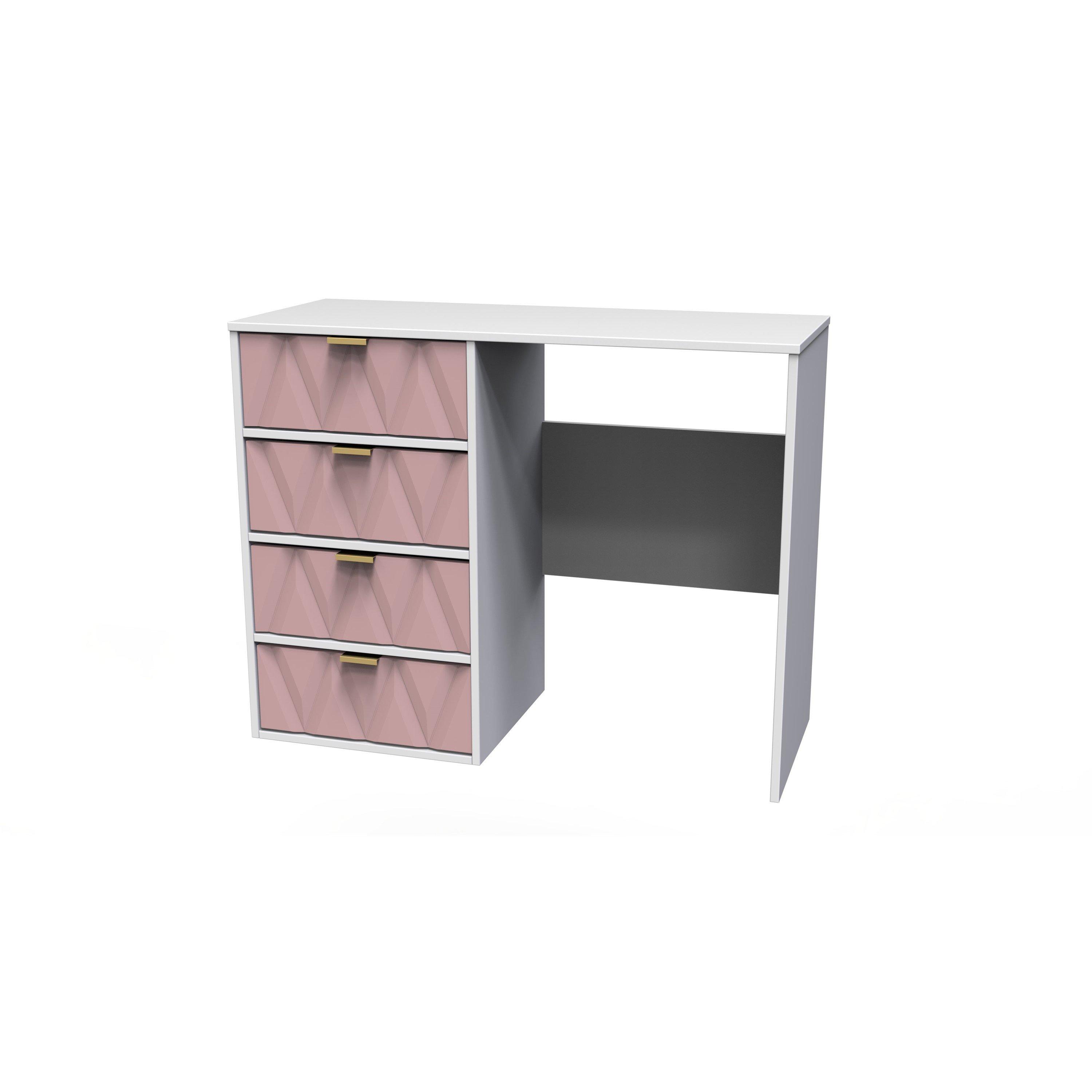 Kobe Pink & Whi - Welcome Furniture - Diamond 4 Drawer Vanity - 6
