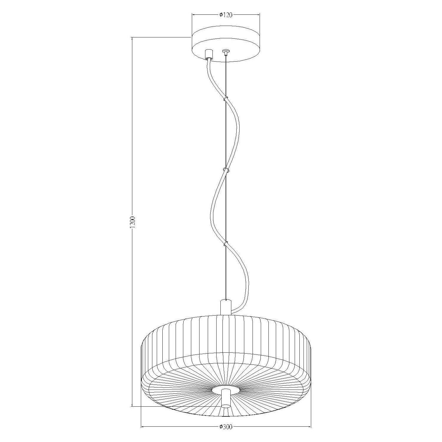 Brass - K Living - Carter 2 Light Ribbed Glass Brass Light Pendant - 4