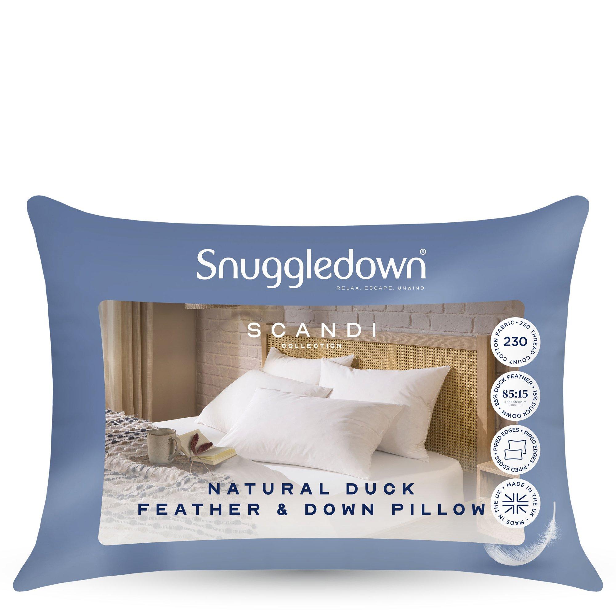 White - Snuggledown - Duck Feather And Down Pillow Medium Support - 11