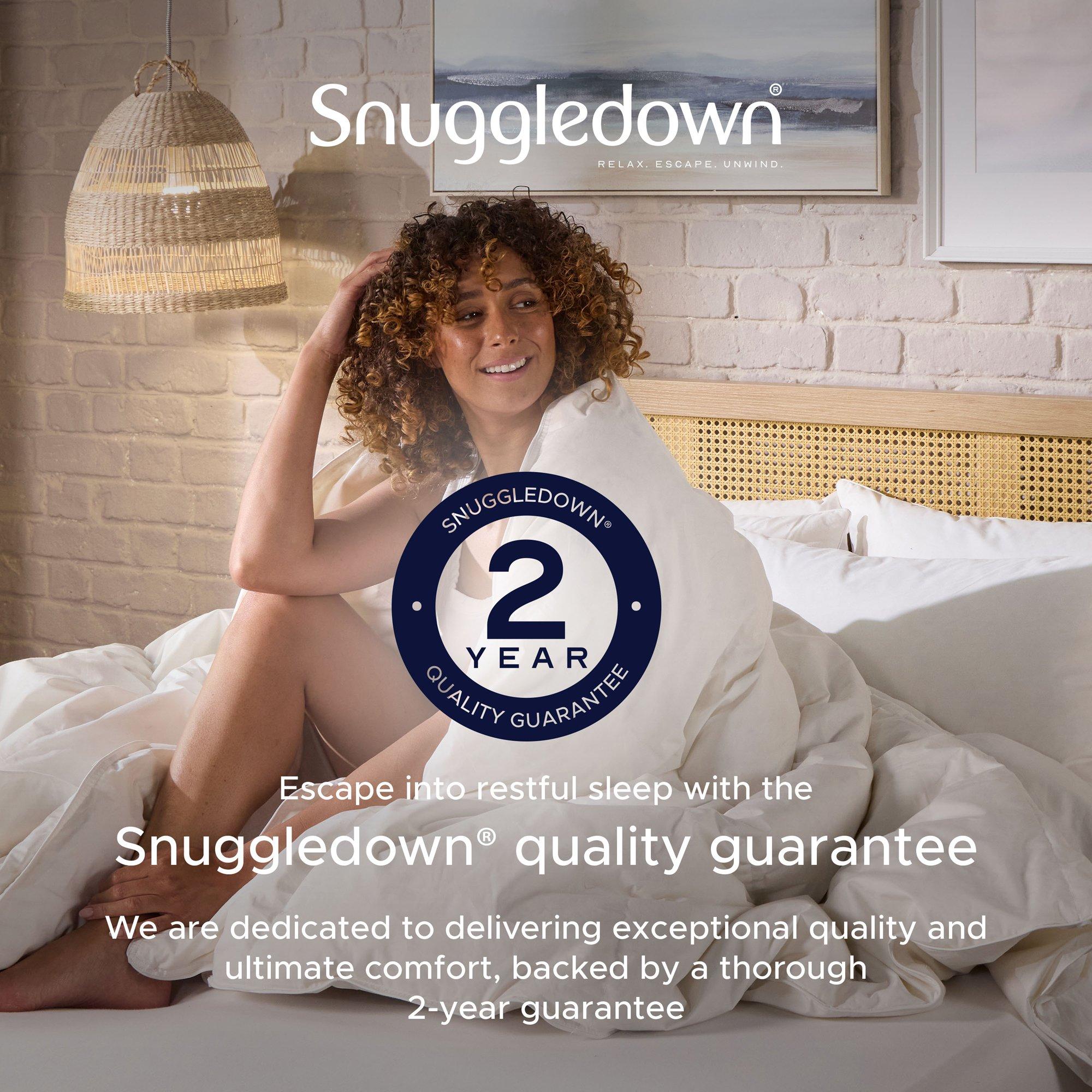 White - Snuggledown - Duck Feather And Down Pillow Medium Support - 10