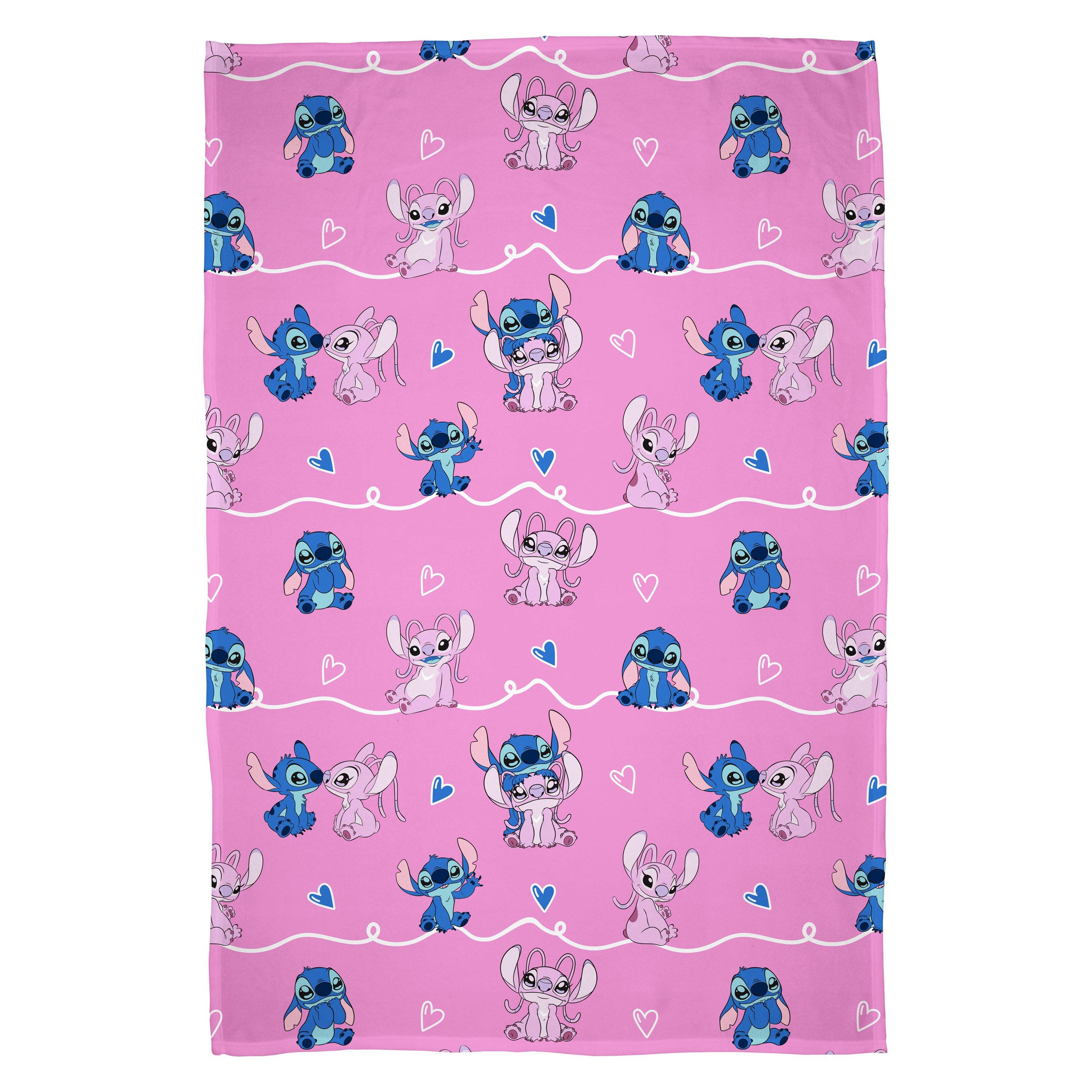Pink - Disney Stitch - Lilo & Stitch Chill Rotary Fleece Blanket - 1