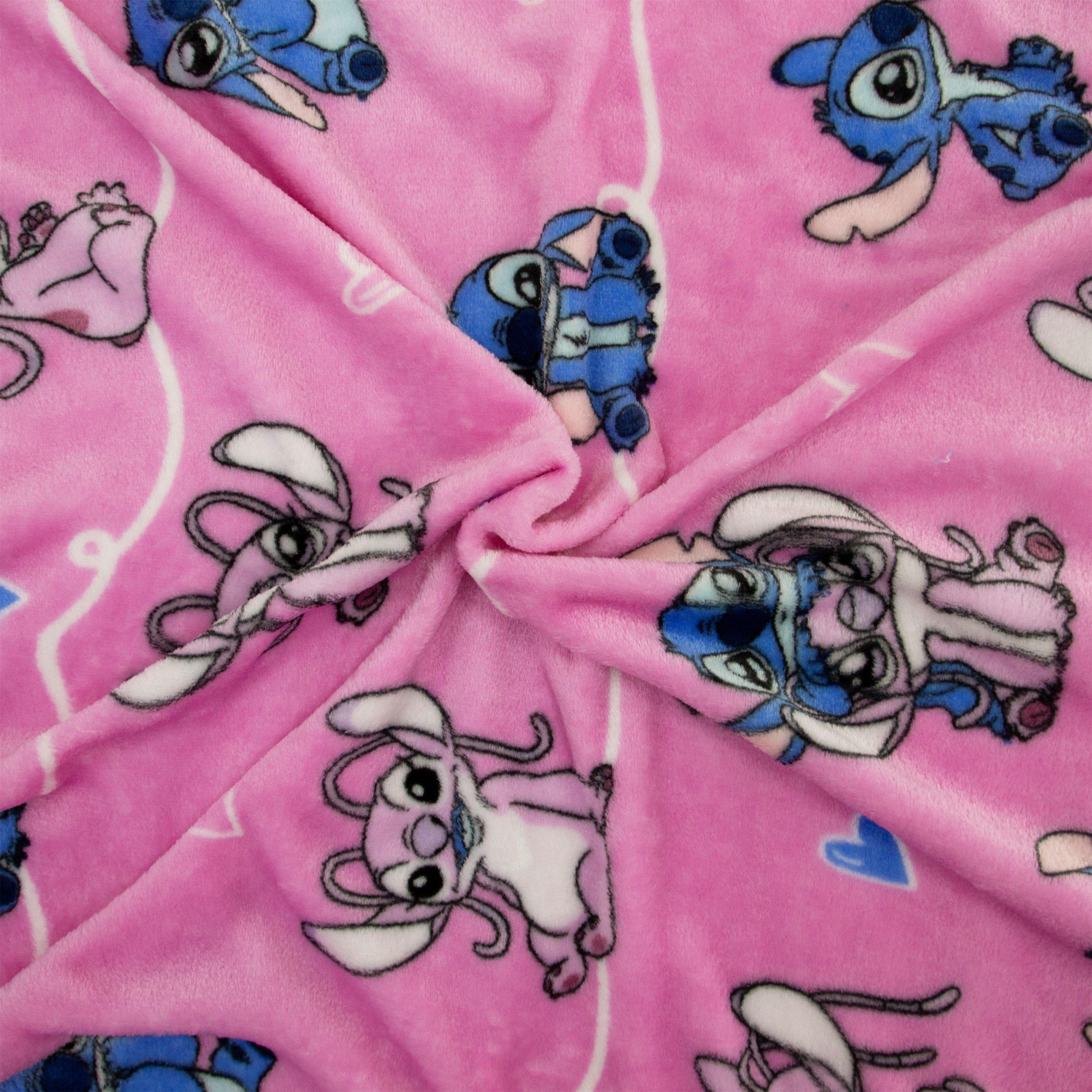 Pink - Disney Stitch - Lilo & Stitch Chill Rotary Fleece Blanket - 4
