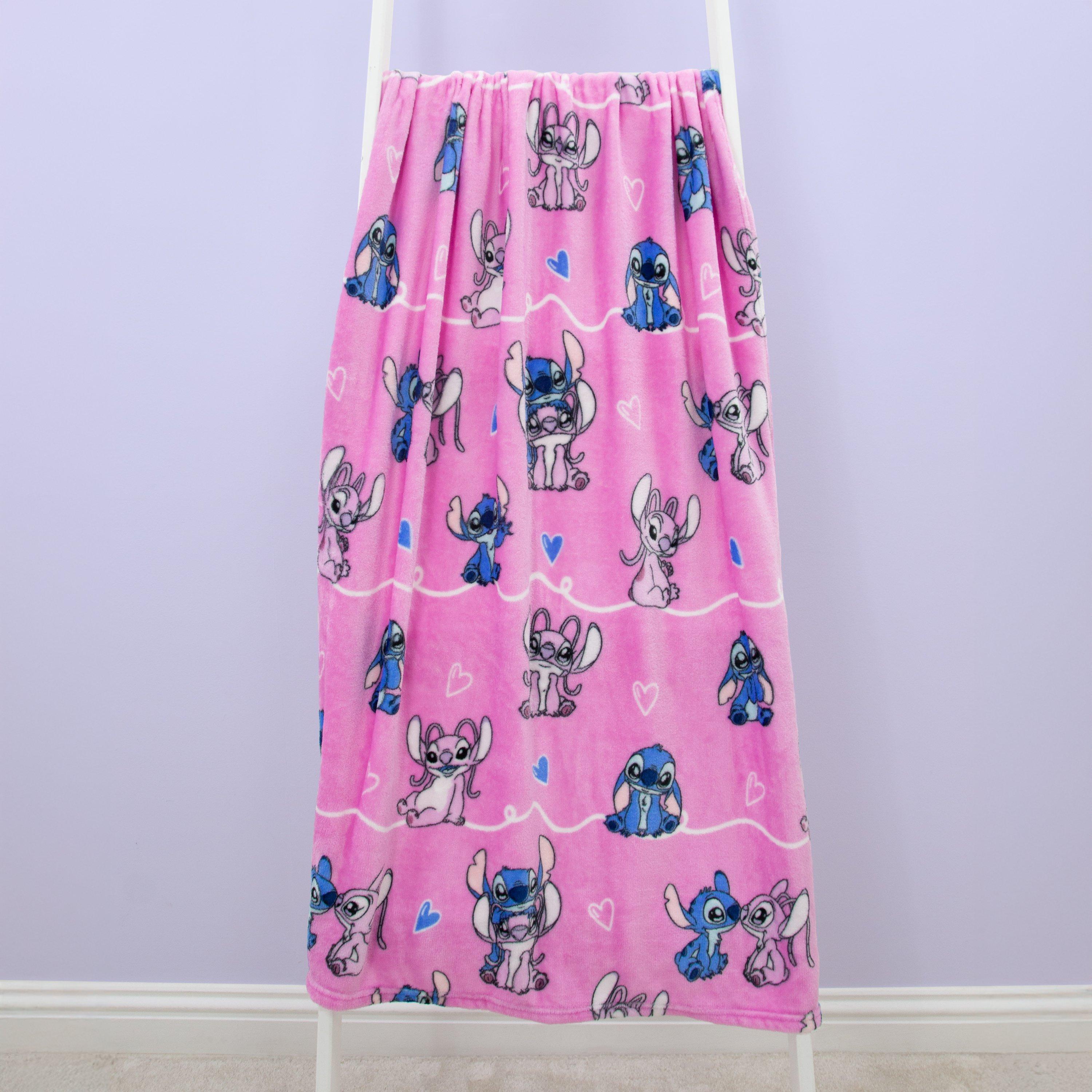 Pink - Disney Stitch - Lilo & Stitch Chill Rotary Fleece Blanket - 6