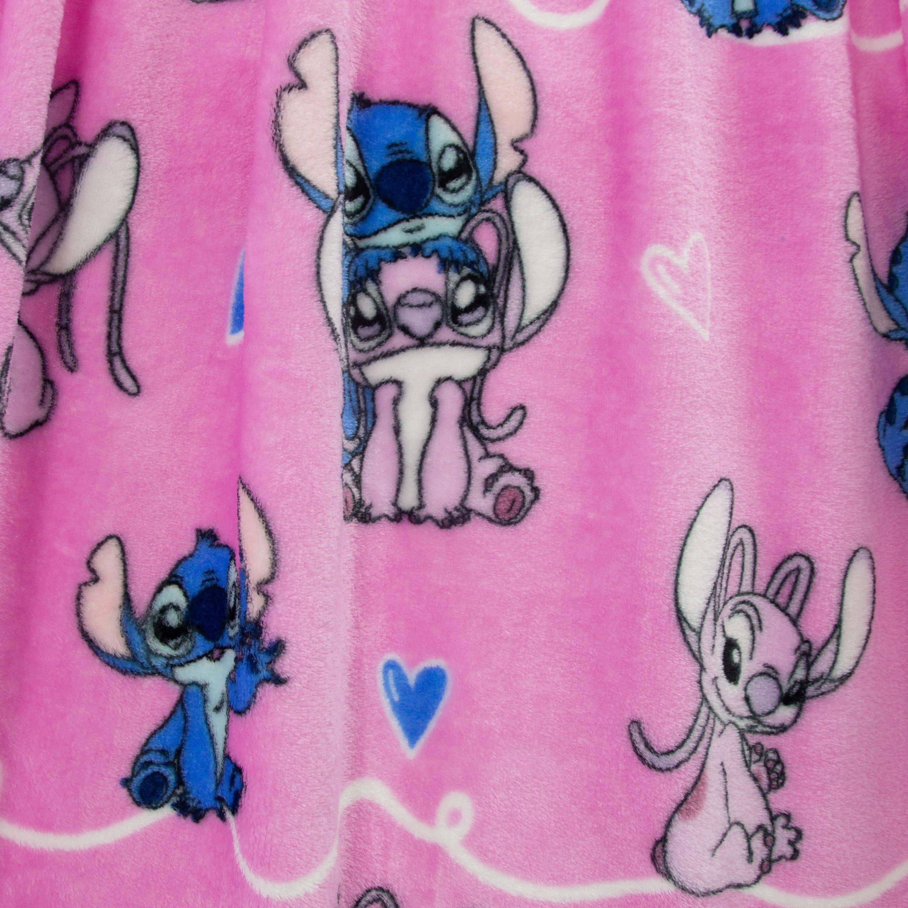 Pink - Disney Stitch - Lilo & Stitch Chill Rotary Fleece Blanket - 7