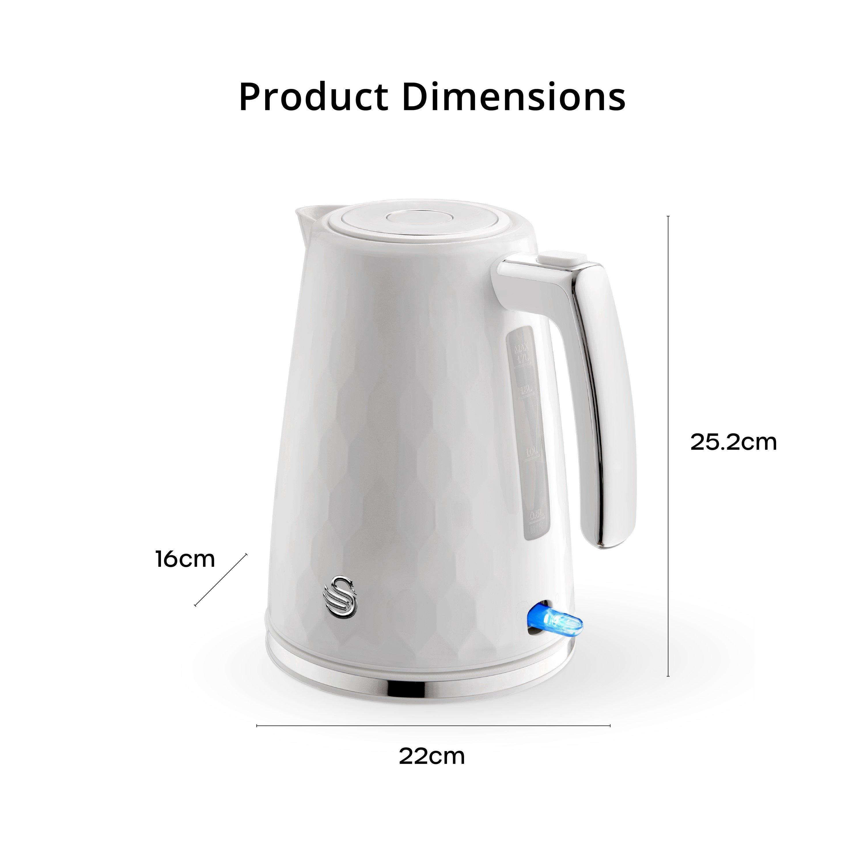 White - Swan - Hexton 1.7L 3KW Kettle White with Chrome Accents - 6