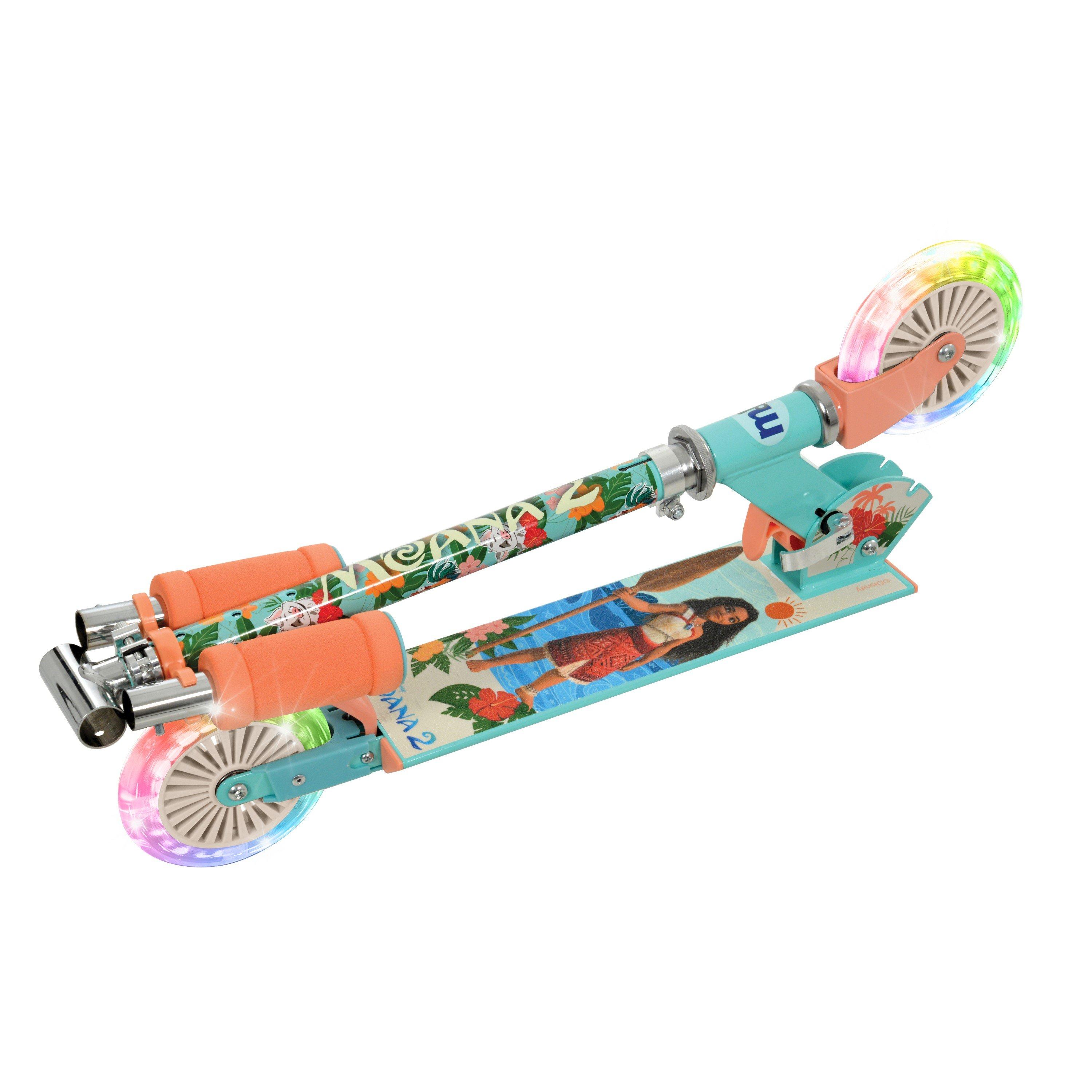 Multicoloured - Moana - 2 Folding Inline Scooter with Light Up Wheel - 3