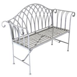 Charles Bentley Wrought Iron Bench - Grey