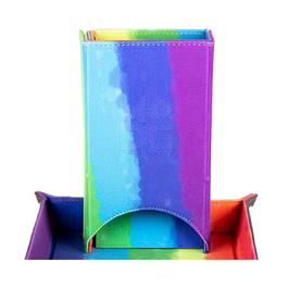 Asmodee GAME Fold Up Velvet Dice Tower: Watercolour Rainbow